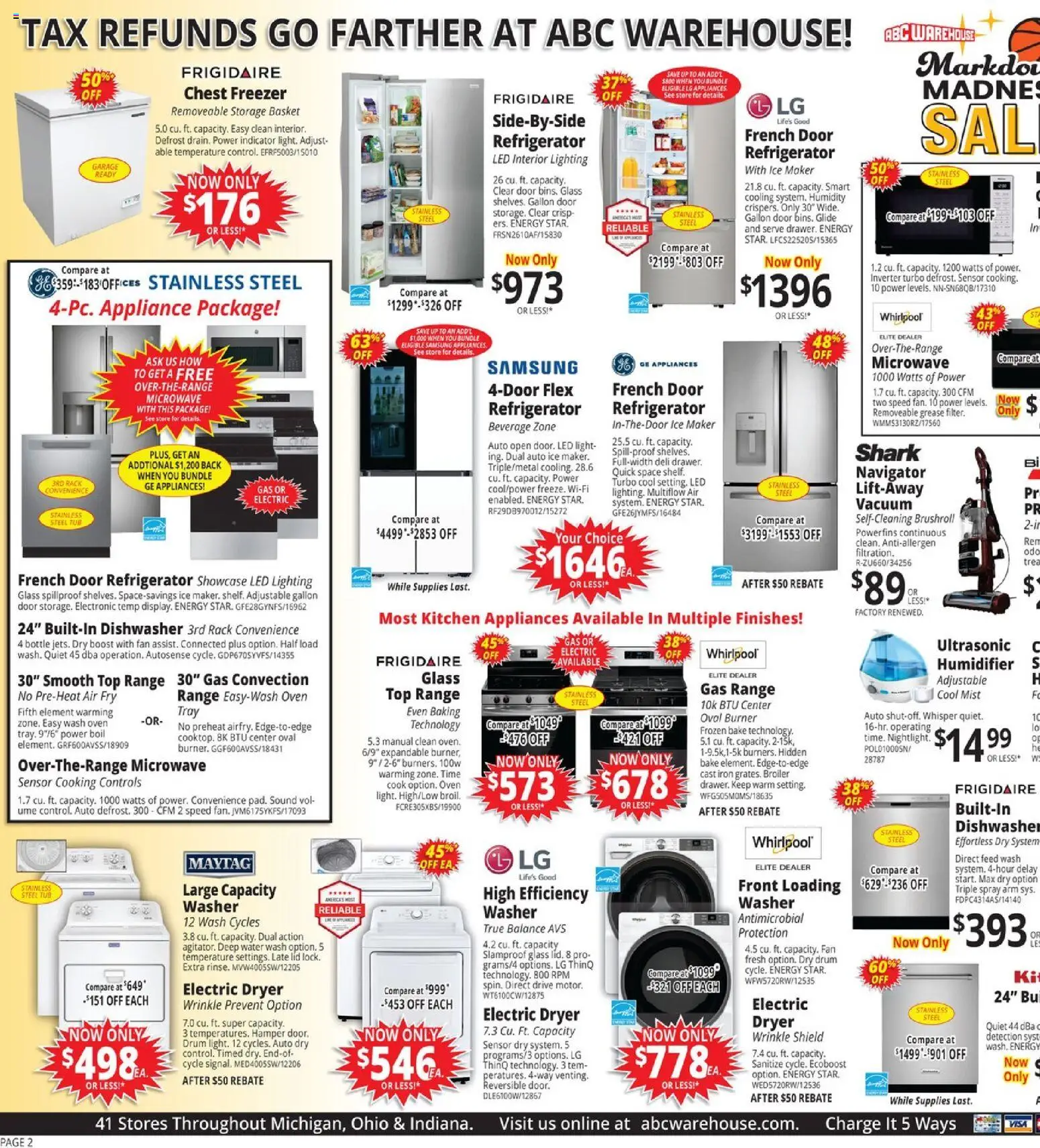 ABC Warehouse Weekly Ad - valid from 01.03.2026 | Page: 2 | Products: Basket, Washer, Dryer, Oven