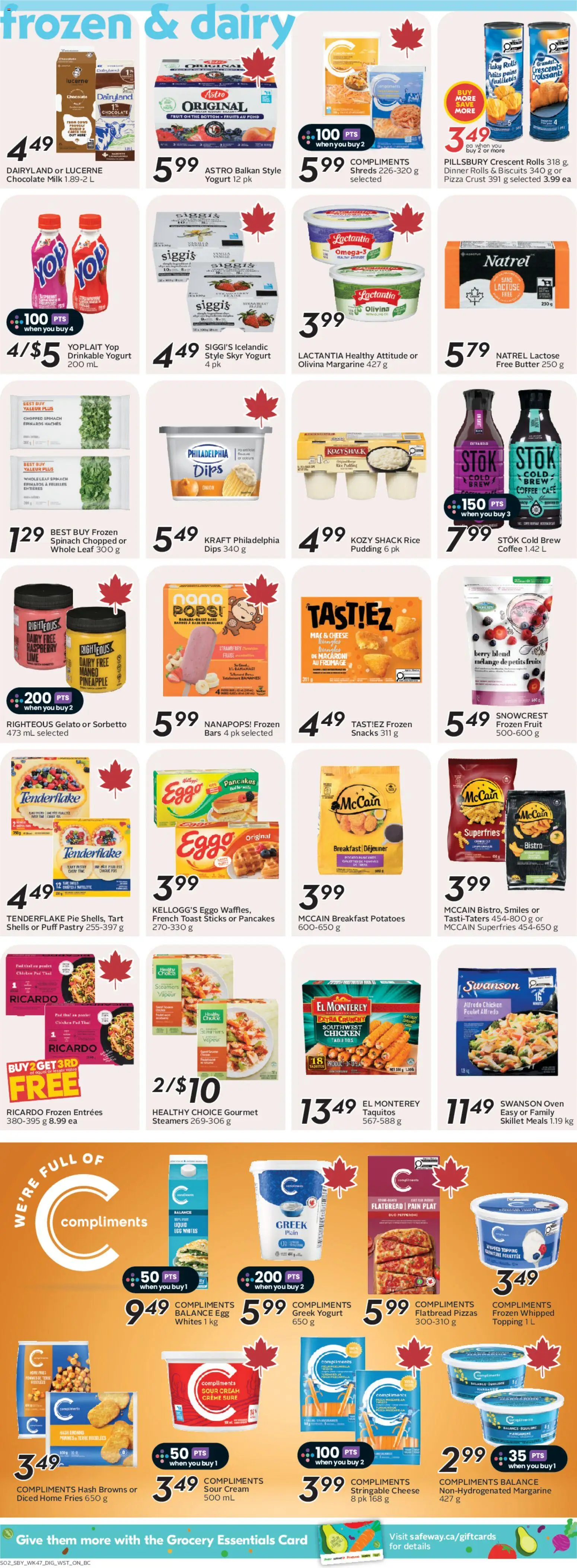 Safeway flyer valid from 19.03.2026 | Page: 10 | Products: Sour cream, Cream, Chocolate, Pizza