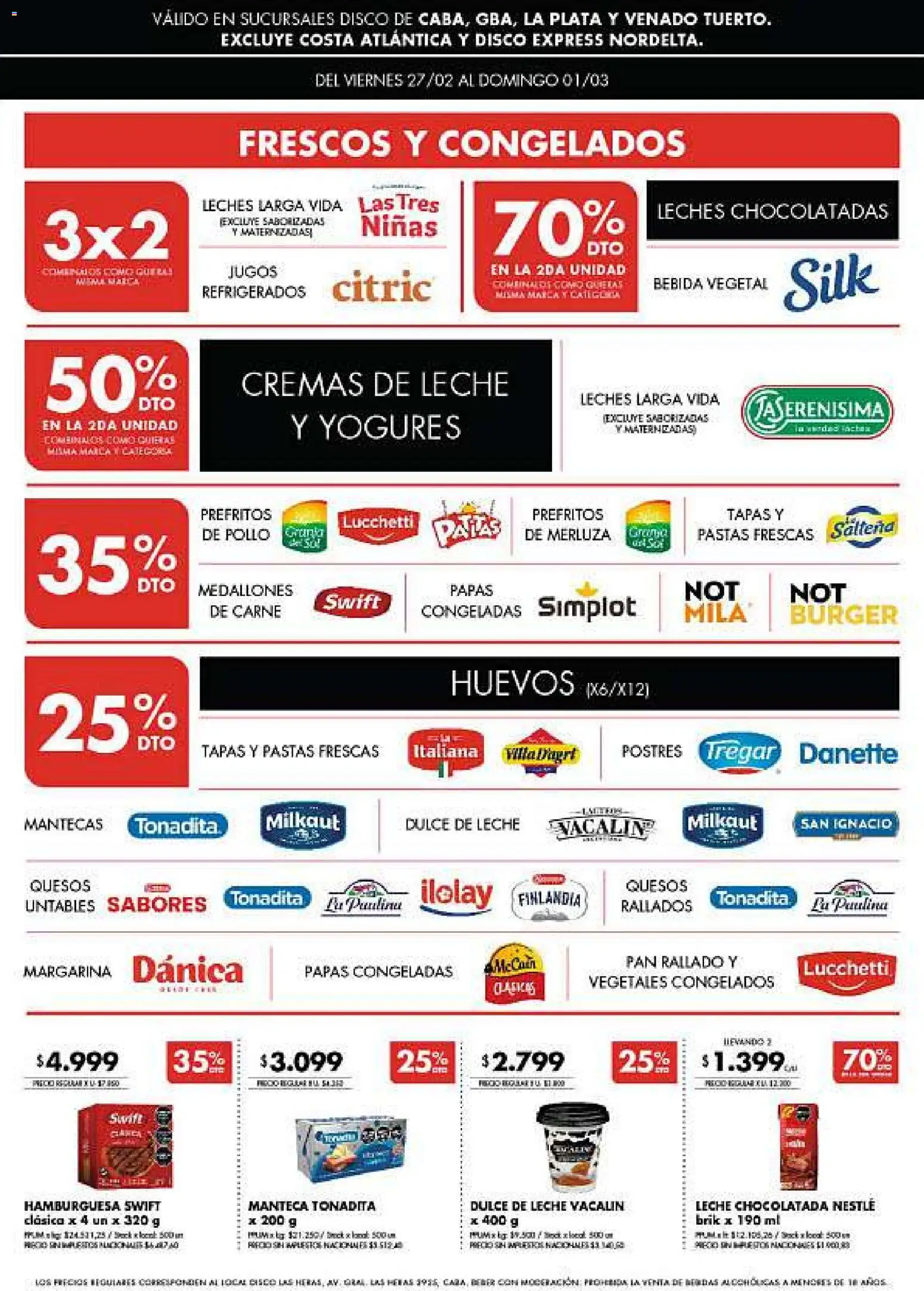 Disco - Ofertas | Bs. As. y Santa Fé │ válido desde el 26.02.2026 | Página: 4 | Productos: Dulce de leche, Manteca, Huevos, Pan rallado