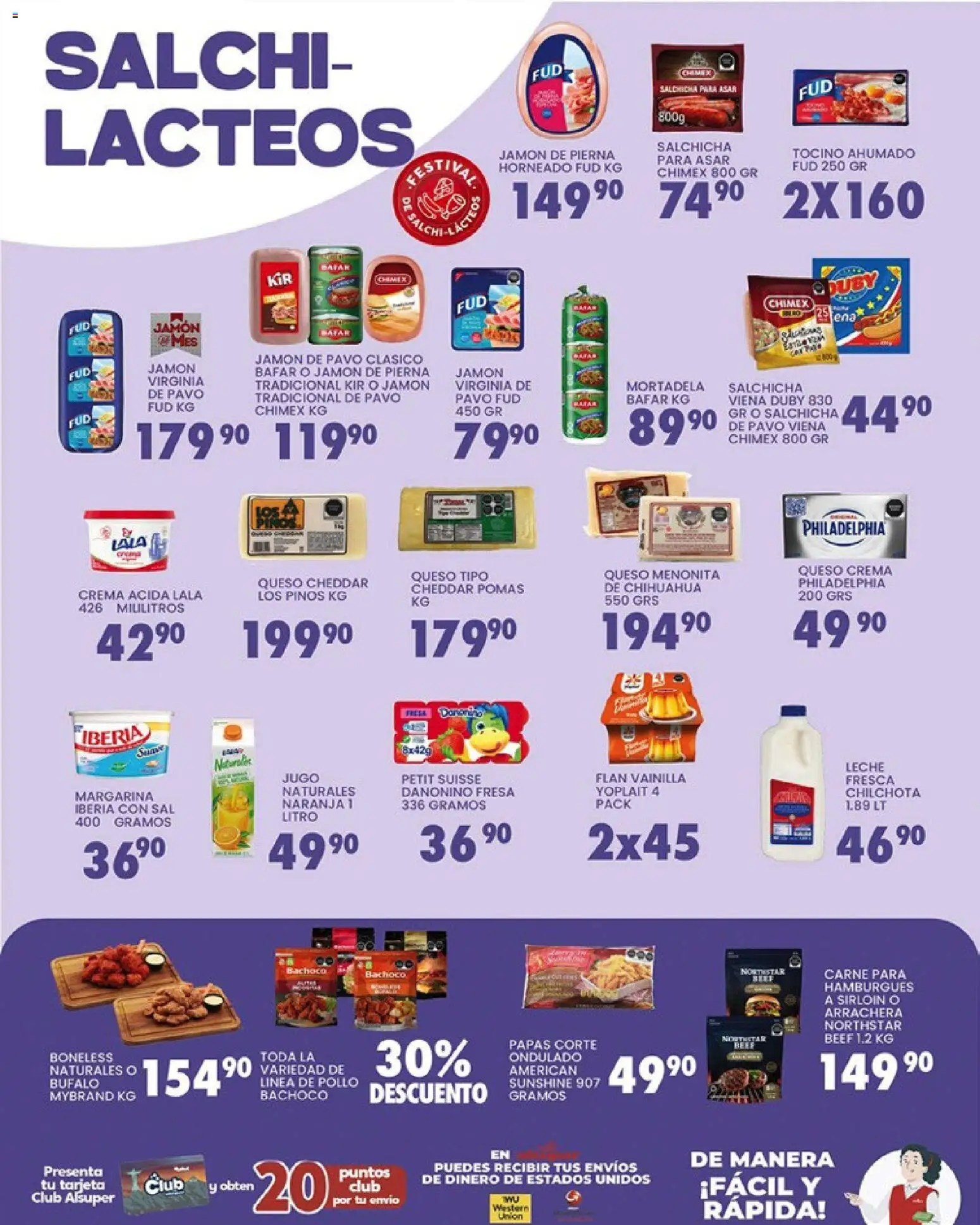 Nuevas ofertas de Alsuper válidas en toda la República Mexicana desde el 20.03.2026. ¡Encuentra las mejores ofertas en Alsuper folleto Torreon! | Página: 3 | Productos: Mortadela, Tocino, Sal, Margarina