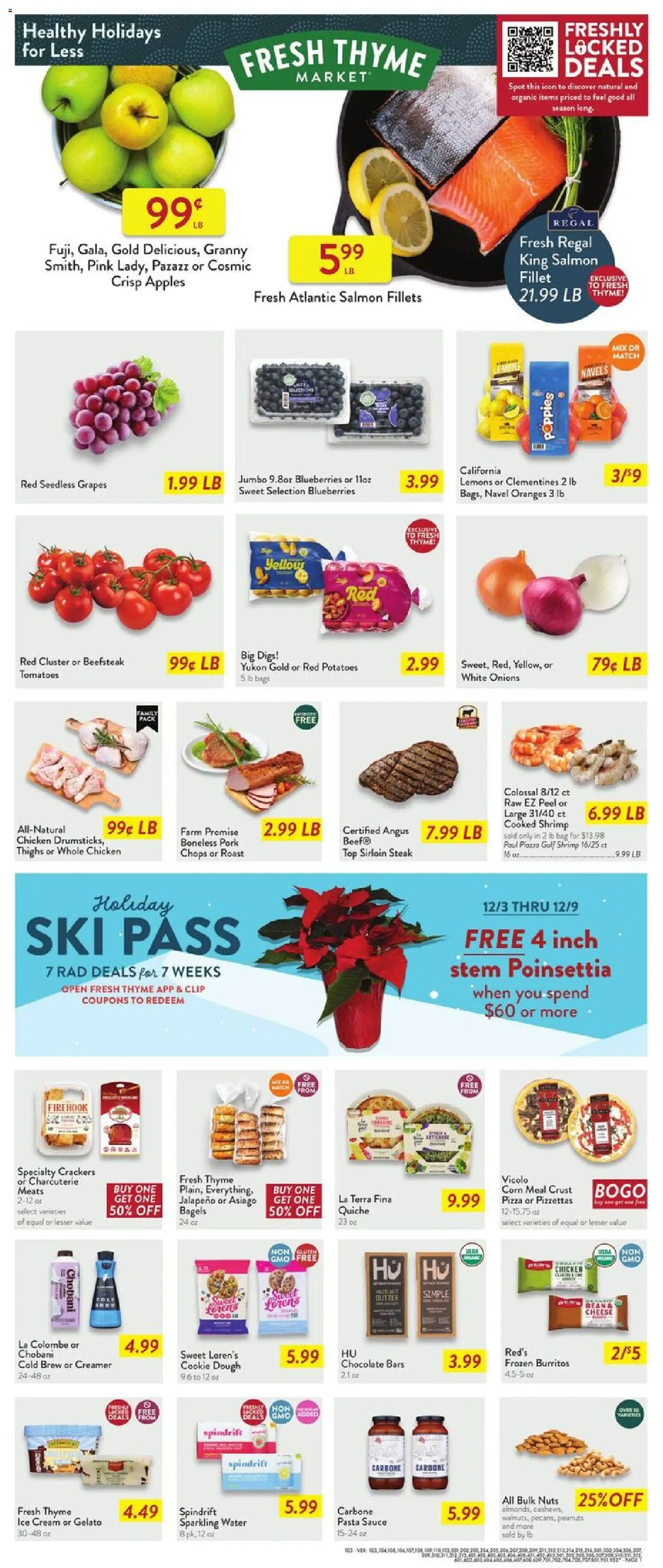 Fresh Thyme Weekly Ad - IA - valid from 03.12.2025 | Page: 3 | Products: Pork, Apples, Nuts, Grapes