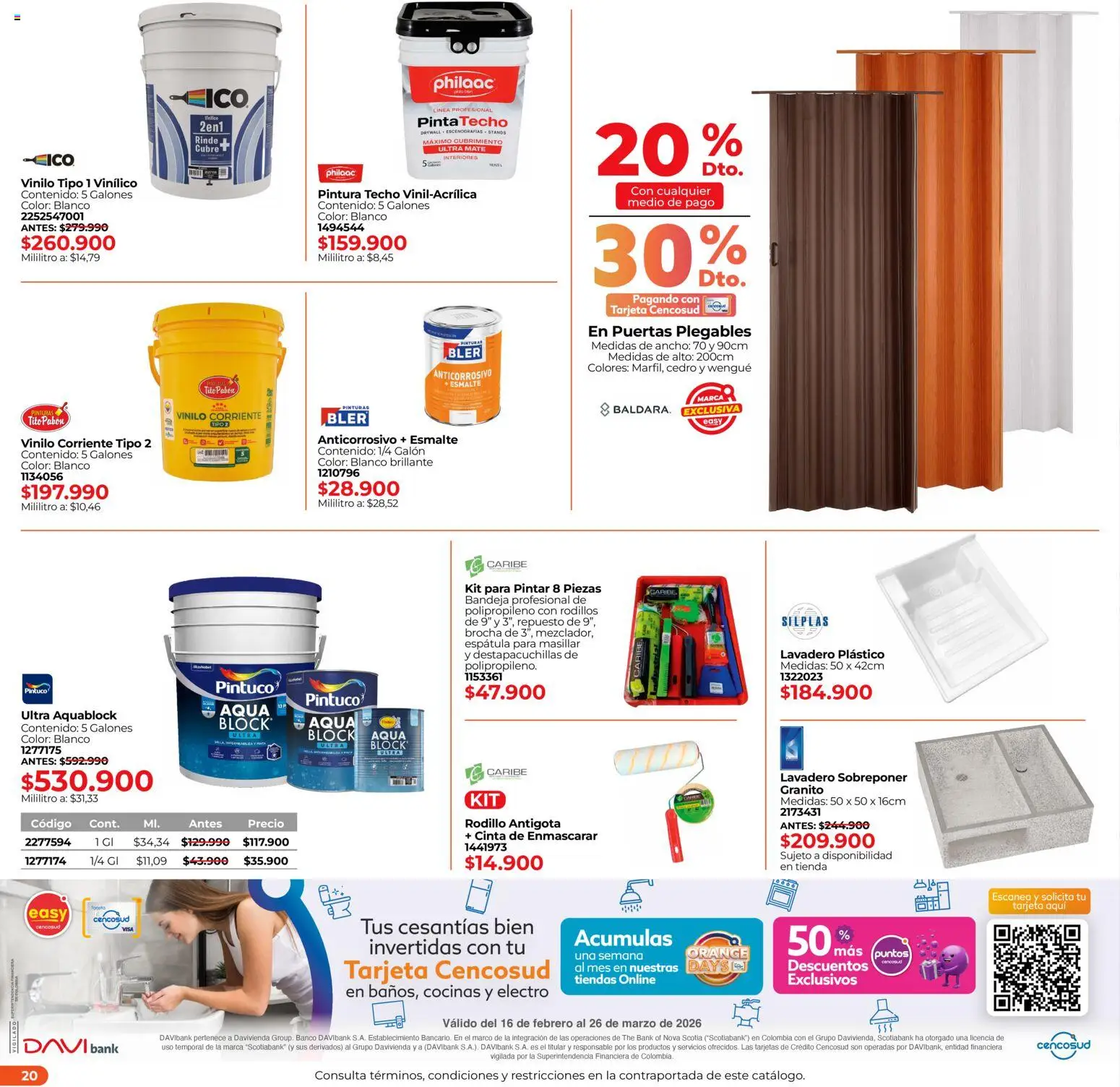 Easy revista - valida desde el 16.02.2026 | Página: 20 | Productos: Pintura, Bandeja, Rodillo, Brocha