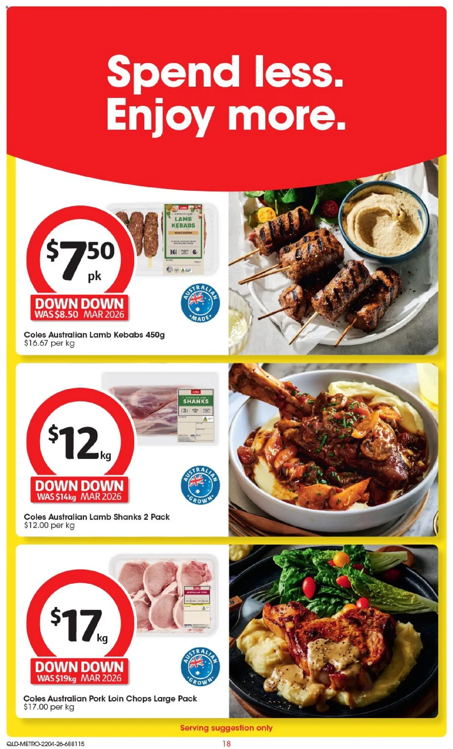 Coles catalogue - valid from 22.04.2026 | Page: 18 | Products: Pork, Lamb