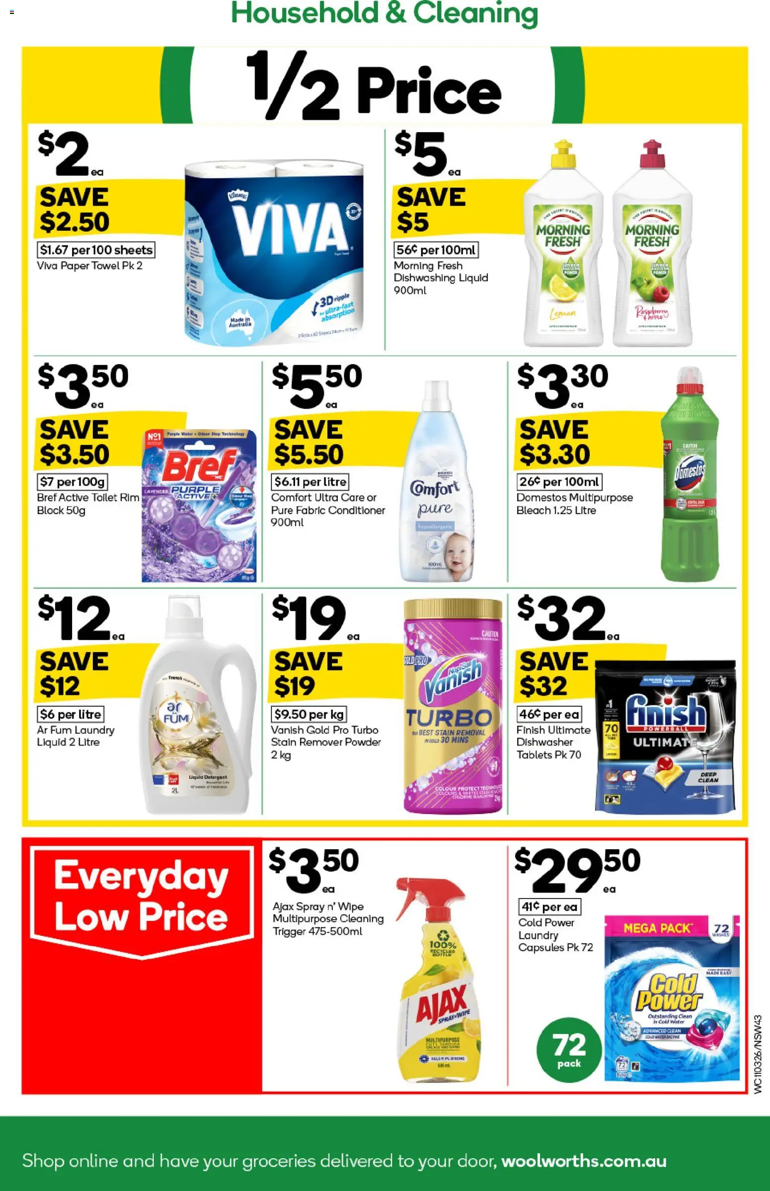 Woolworths catalogue - valid from 11.03.2026 | Page: 43 | Products: Toilet, Conditioner, Multipurpose, Dishwasher