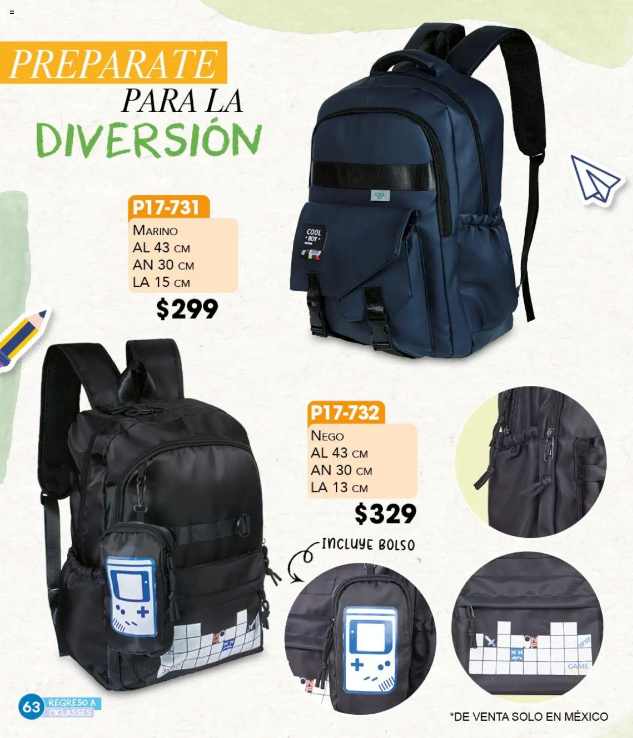 Nuevas ofertas de Cklass válidas en toda la República Mexicana desde el 18.08.2025. ¡Encuentra las mejores ofertas en Cklass - Catálogo Regreso a Clases! | Página: 64 | Productos: Bolso