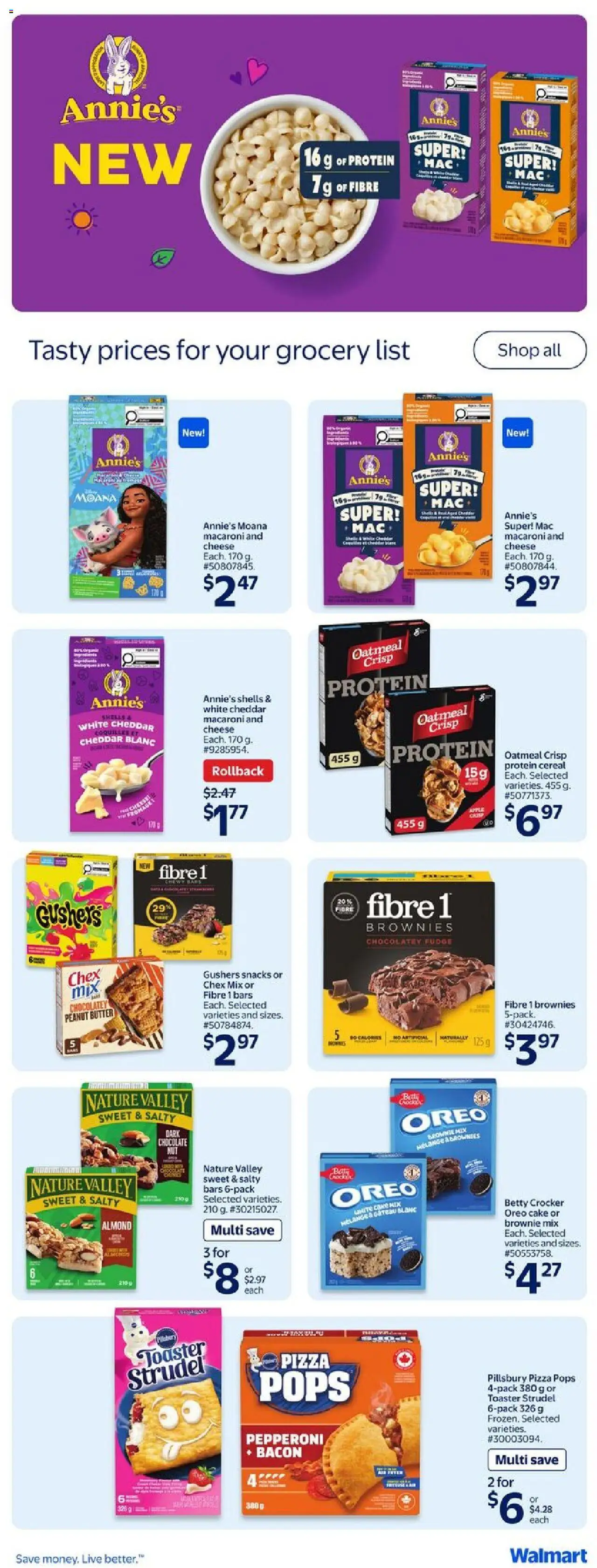 Walmart flyer valid from 21.08.2025 | Page: 19 | Products: Toaster, Butter, Cheese, Pizza