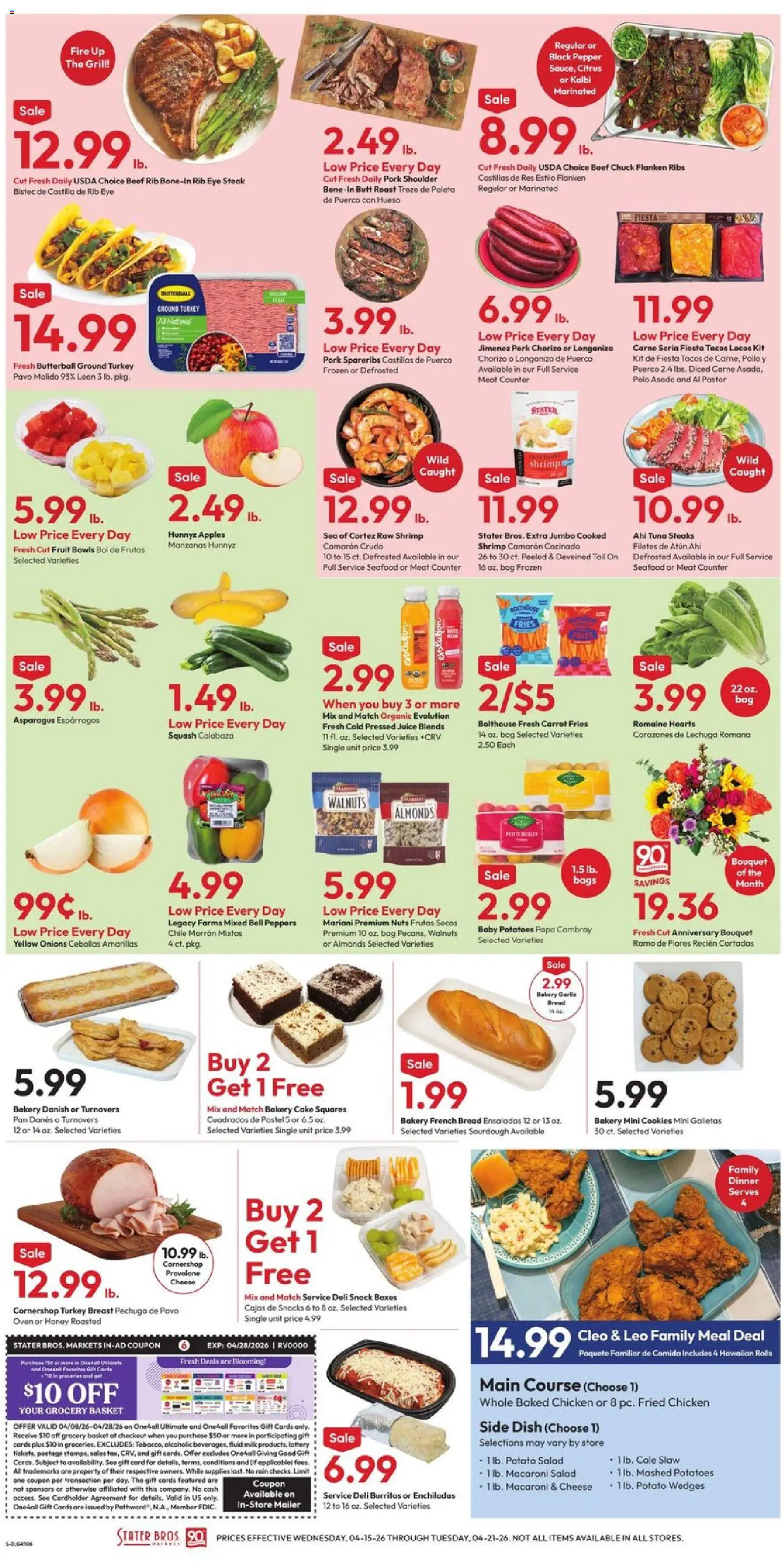 Stater Bros Weekly Ad - valid from 15.04.2026 | Page: 5 | Products: Milk, Cheese, Apples, Potatoes