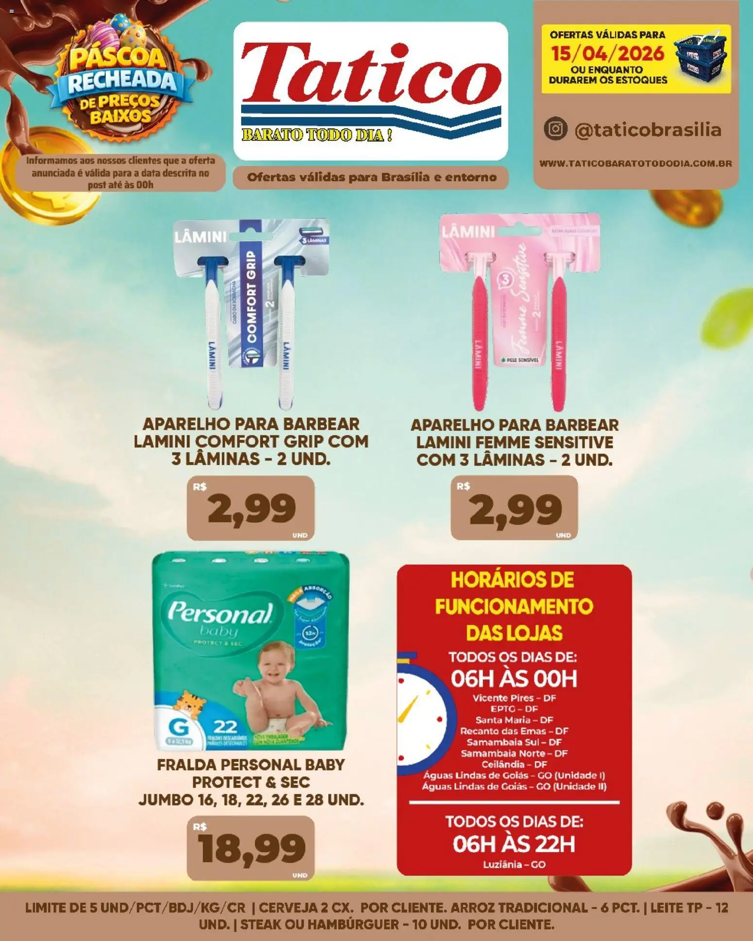 Tatico Folheto - válido de 16.04.2026 | Página: 47 | Produtos: Leite, Cerveja, Arroz, Hambúrguer