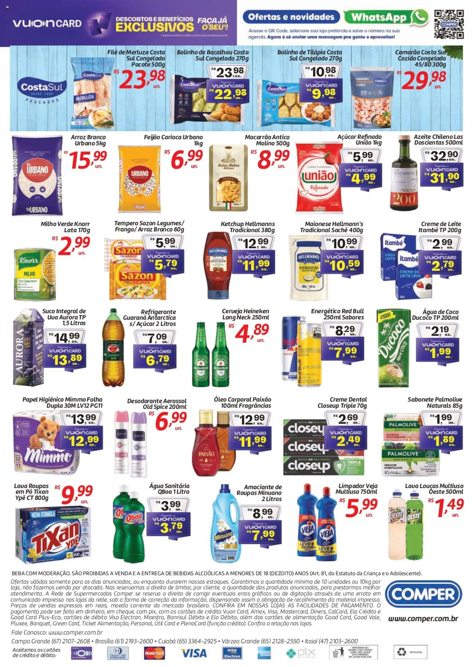 Comper Folheto - válido de 10.02.2026 | Página: 2 | Produtos: Bacalhau, Água de coco, Cerveja, Azeite