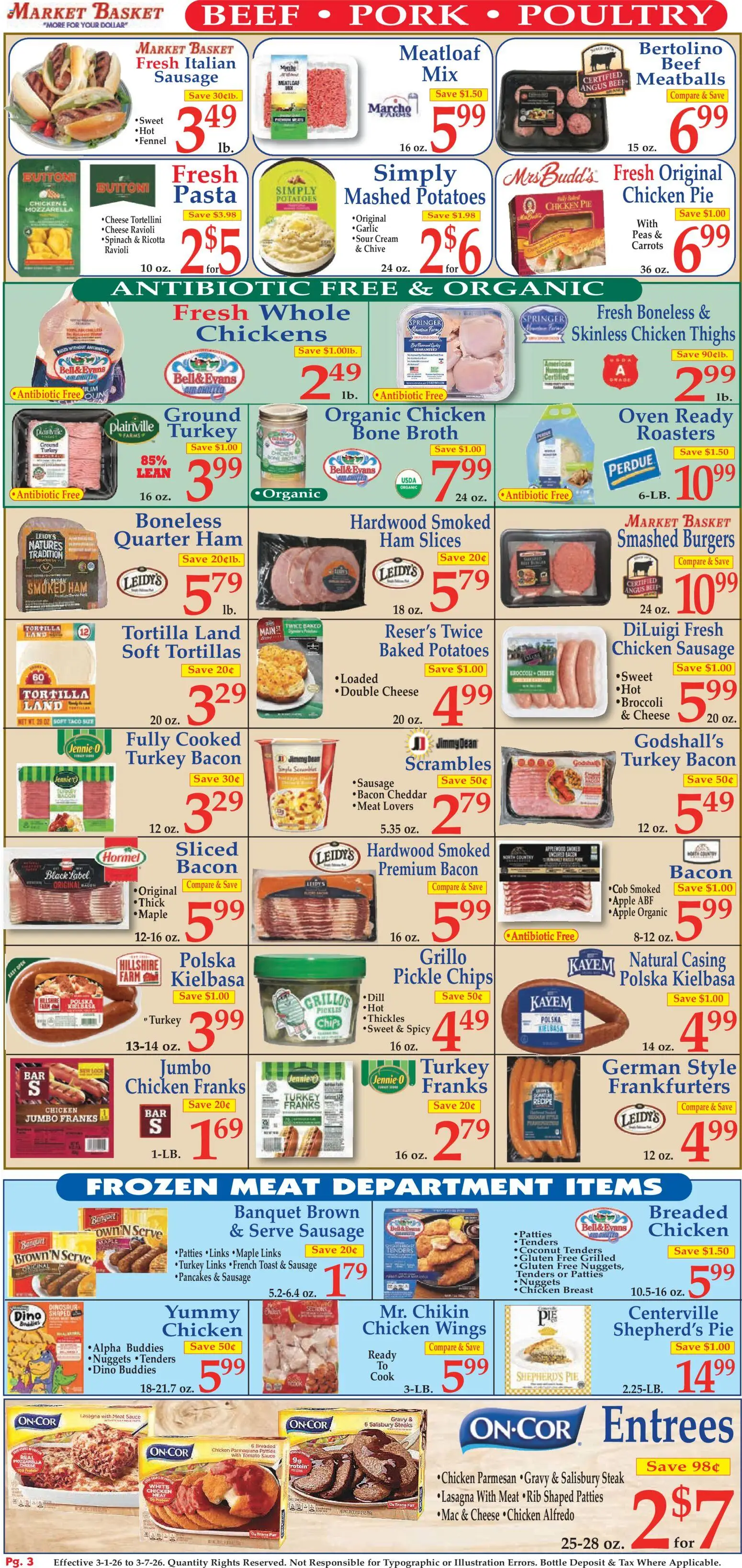 Market Basket Ad - valid from 01.03.2026 | Page: 3 | Products: Cheese, Sour cream, Sauce, Dill