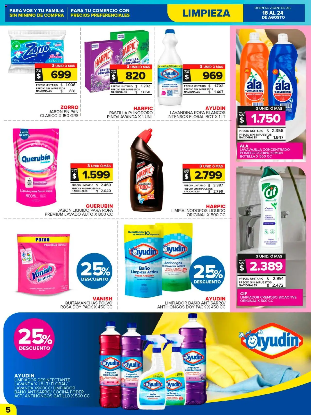 Carrefour Maxi catálogo │ válido desde el 18.08.2025 | Página: 5 | Productos: Lavandina, Cocina, Polvo, Jabón