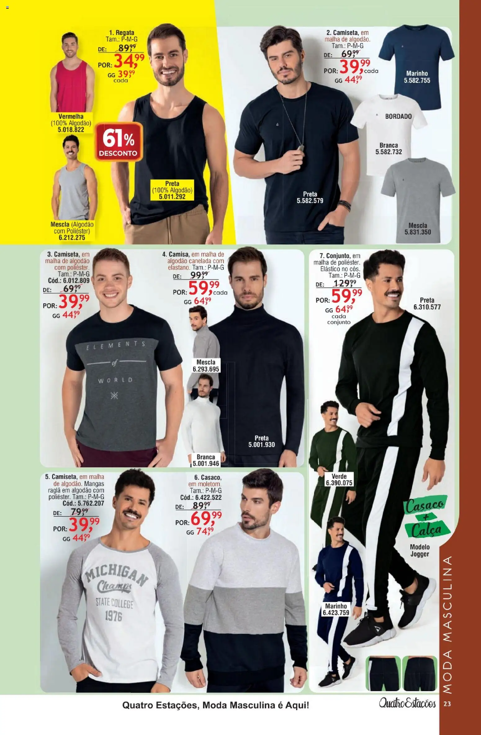 Quatro Estações Folheto - válido de 01.02.2026 | Página: 19 | Produtos: Calça, Mangas, Algodão, Casaco