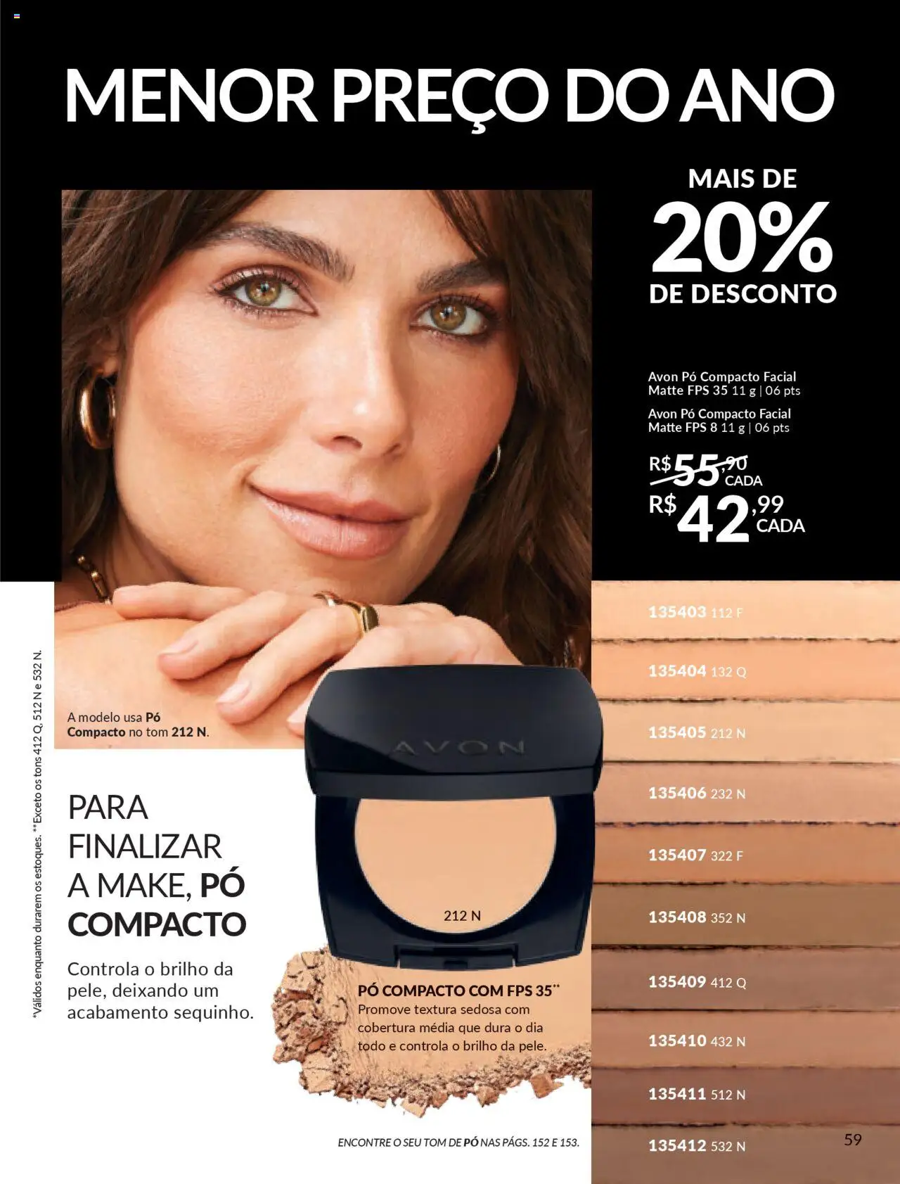 Avon Folheto - válido de 13.08.2025 | Página: 59 | Produtos: Pó compacto, Pó