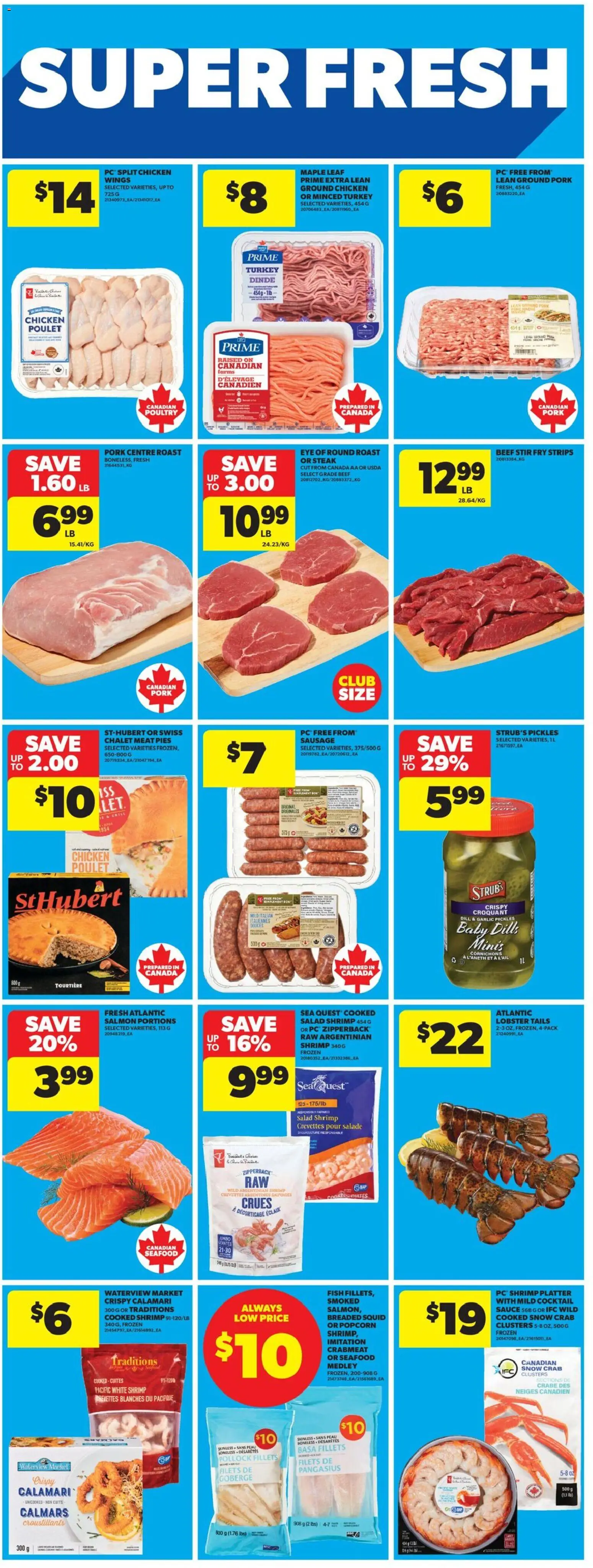 Real Canadian Superstore flyer valid from 22.01.2026 | Page: 16 | Products: Beef, Salad, Turkey, Pork