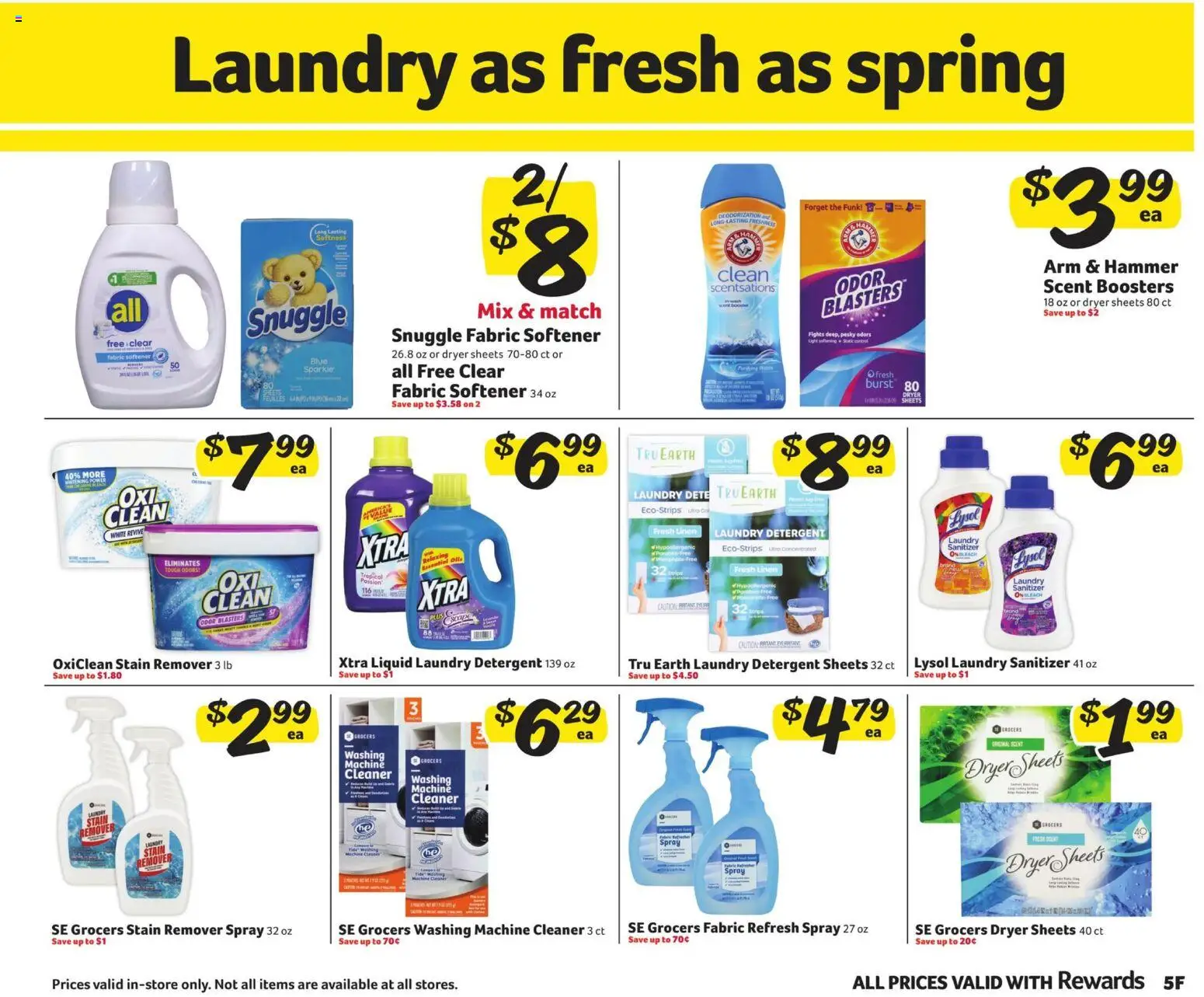 Winn Dixie In-Store Flyer - valid from 25.02.2026 | Page: 5 | Products: Hammer, Fabric softener, Stain remover, Detergent