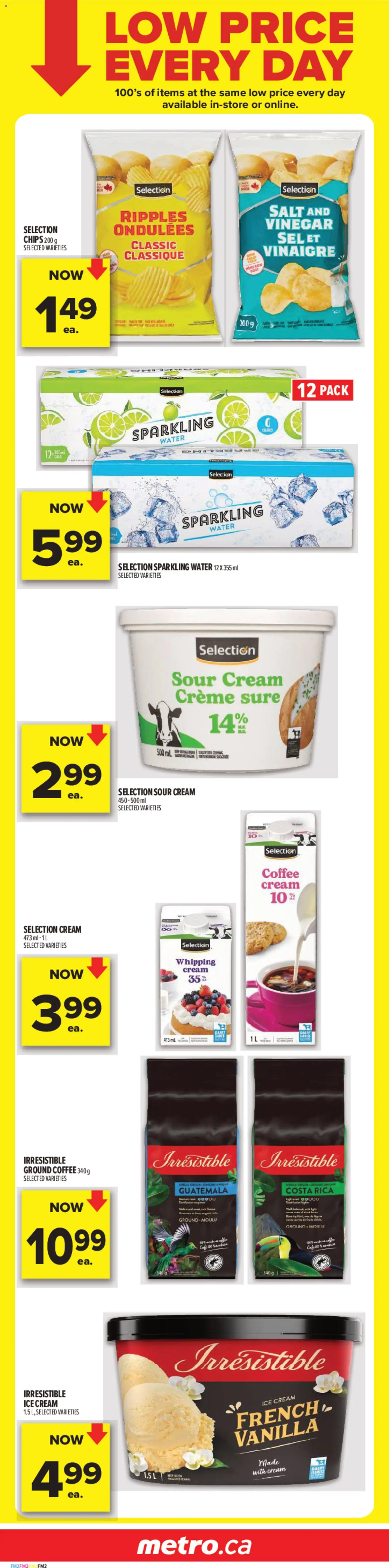 Metro flyer valid from 09.04.2026 | Page: 3 | Products: Sour cream, Chips, Ice cream, Coffee