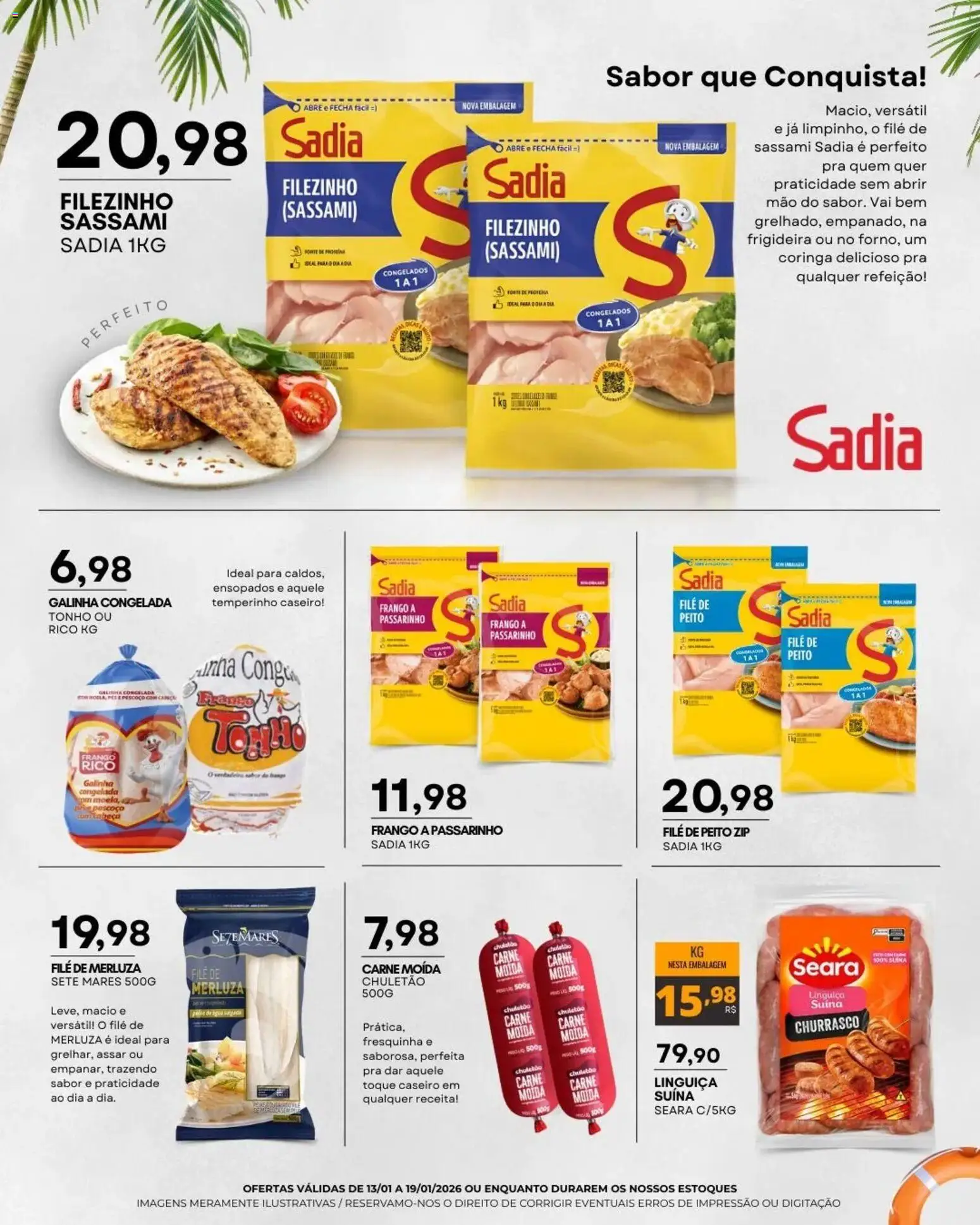 Mercadão Atacadista Folheto - válido de 13.01.2026 | Página: 2 | Produtos: Frigideira, Linguiça, Carne, Chuletão