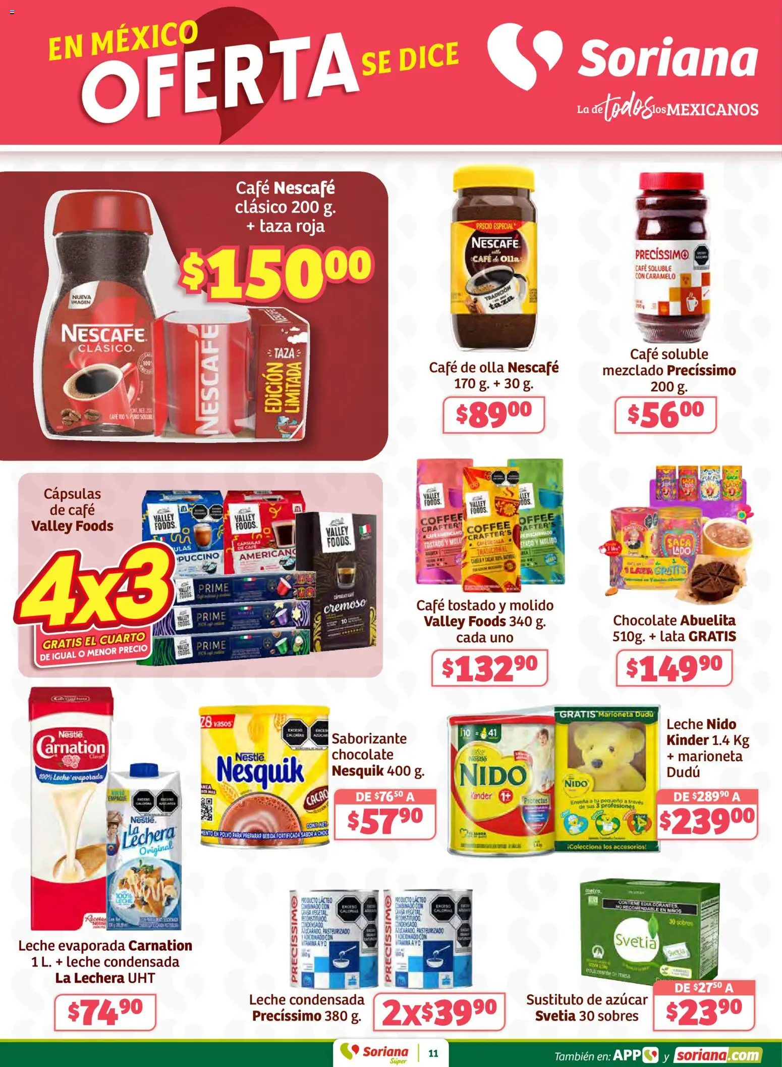 Nuevas ofertas de Soriana válidas en toda la República Mexicana desde el 02.01.2026. ¡Encuentra las mejores ofertas en Soriana - Preciazazaso Súper: BCS, Jal, Nay, Sin, Son! | Página: 11 | Productos: Taza, Vasos, Polvo, Olla