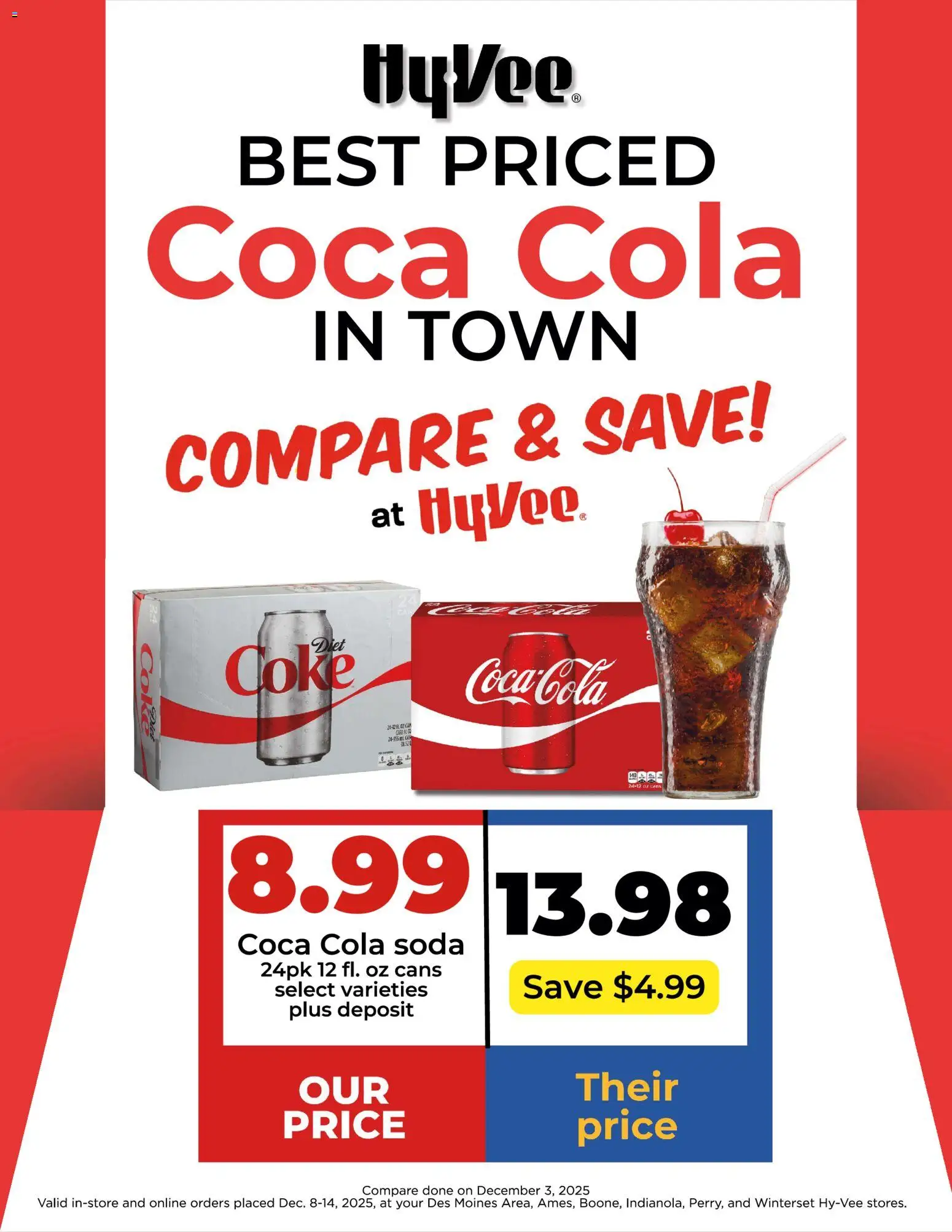 HyVee Coca Cola 24pk Sale! - valid from 08.12.2025 | Page: 1