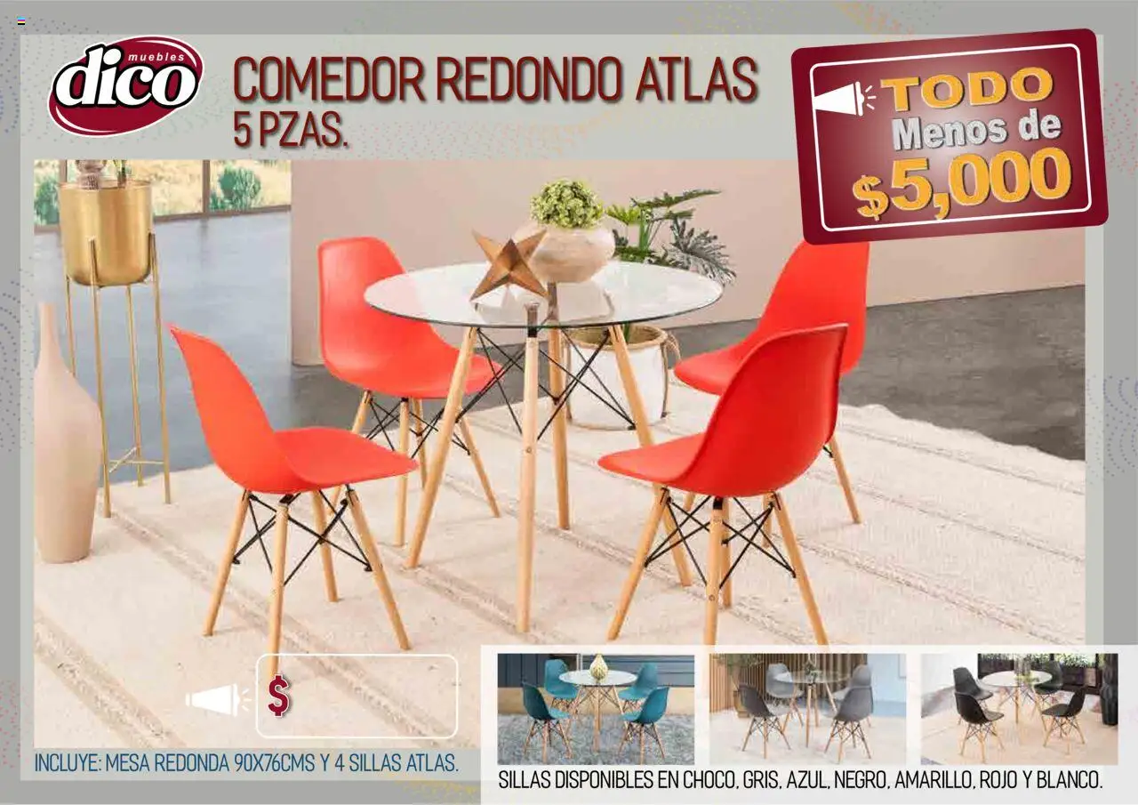 Nuevas ofertas de Muebles Dico válidas en toda la República Mexicana desde el 12.02.2025. ¡Encuentra las mejores ofertas en Muebles Dico catálogo Todo Menos! | Página: 22 | Productos: Mesa