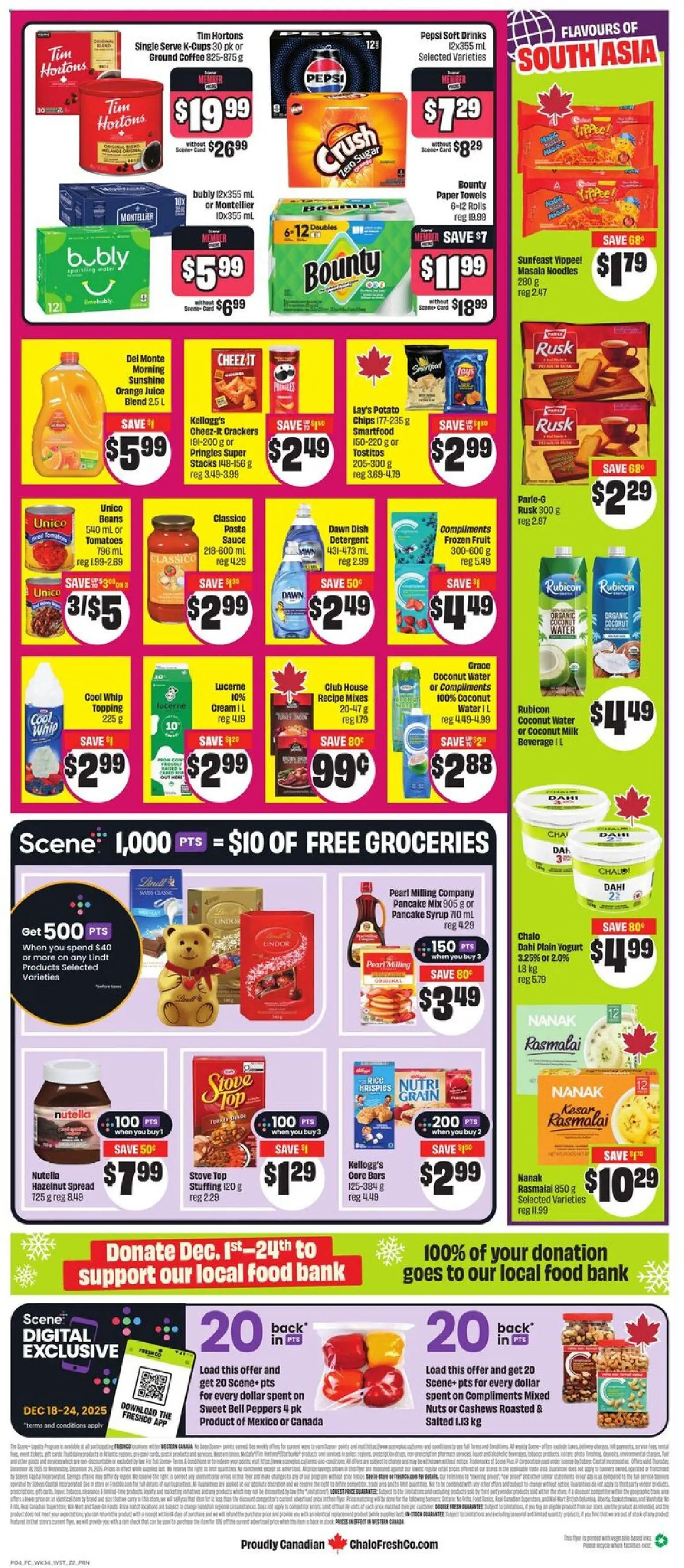 FreshCo flyer valid from 18.12.2025 | Page: 2 | Products: Nuts, Yogurt, Juice, Tomatoes