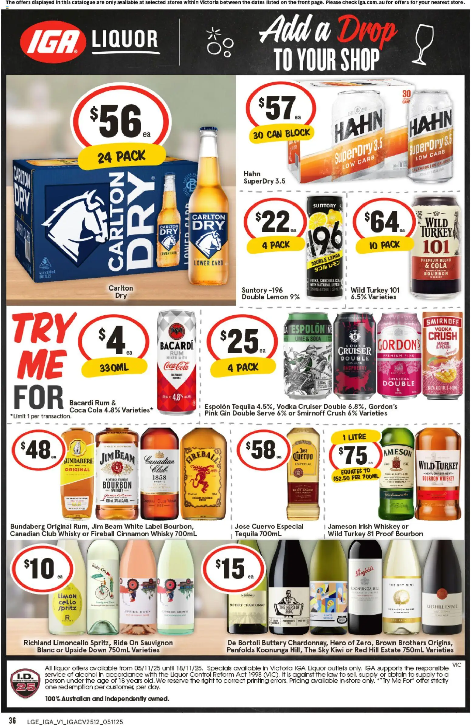 IGA catalogue - valid from 05.11.2025 | Page: 2 | Products: Gin, Rum, Lemon, Turkey