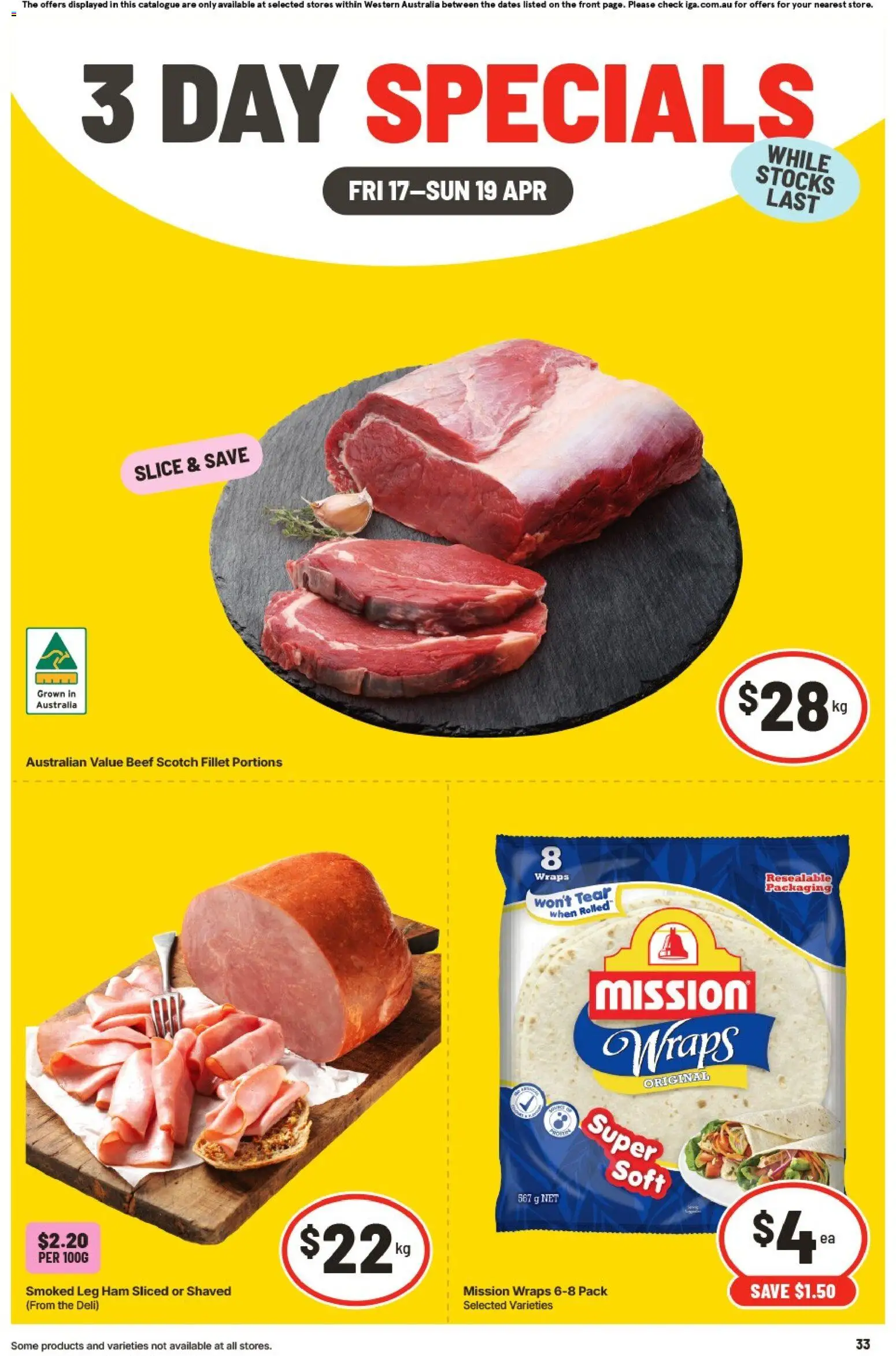 IGA catalogue - valid from 17.04.2026 | Page: 1 | Products: Ham, Beef, Scotch