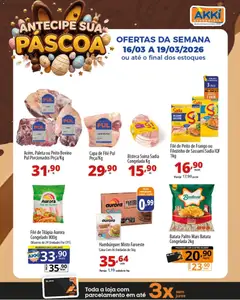 Akki Atacadista ofertas Páscoa - Pré-Visualização do folheto da loja Akki Atacadista, válido de 16.03.2026 | Página: 2 | Produtos: Acém, Hambúrguer, Frango, Filé de tilápia