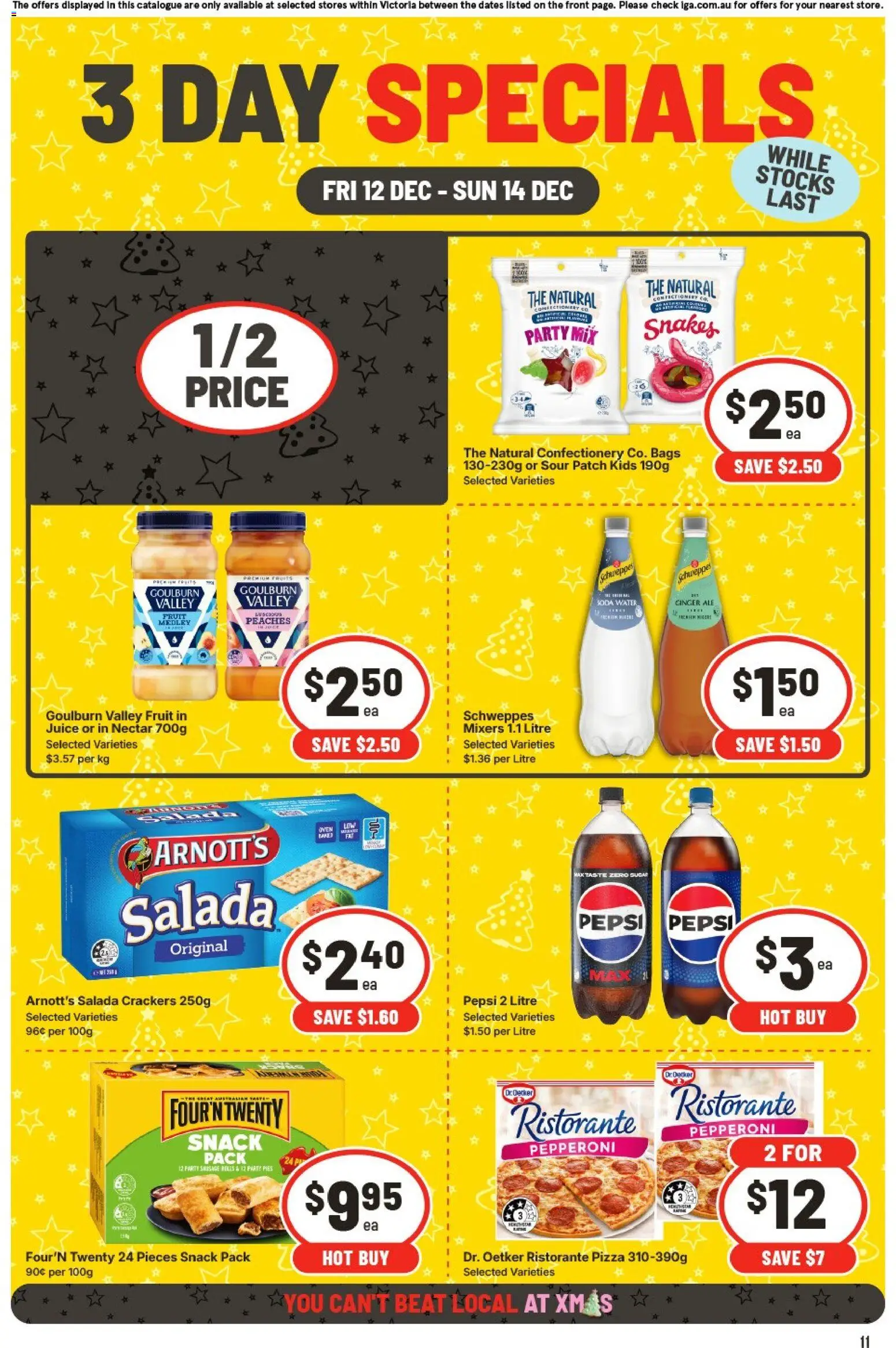 IGA catalogue - valid from 12.12.2025 | Page: 2 | Products: Crackers, Pizza, Juice, Sugar