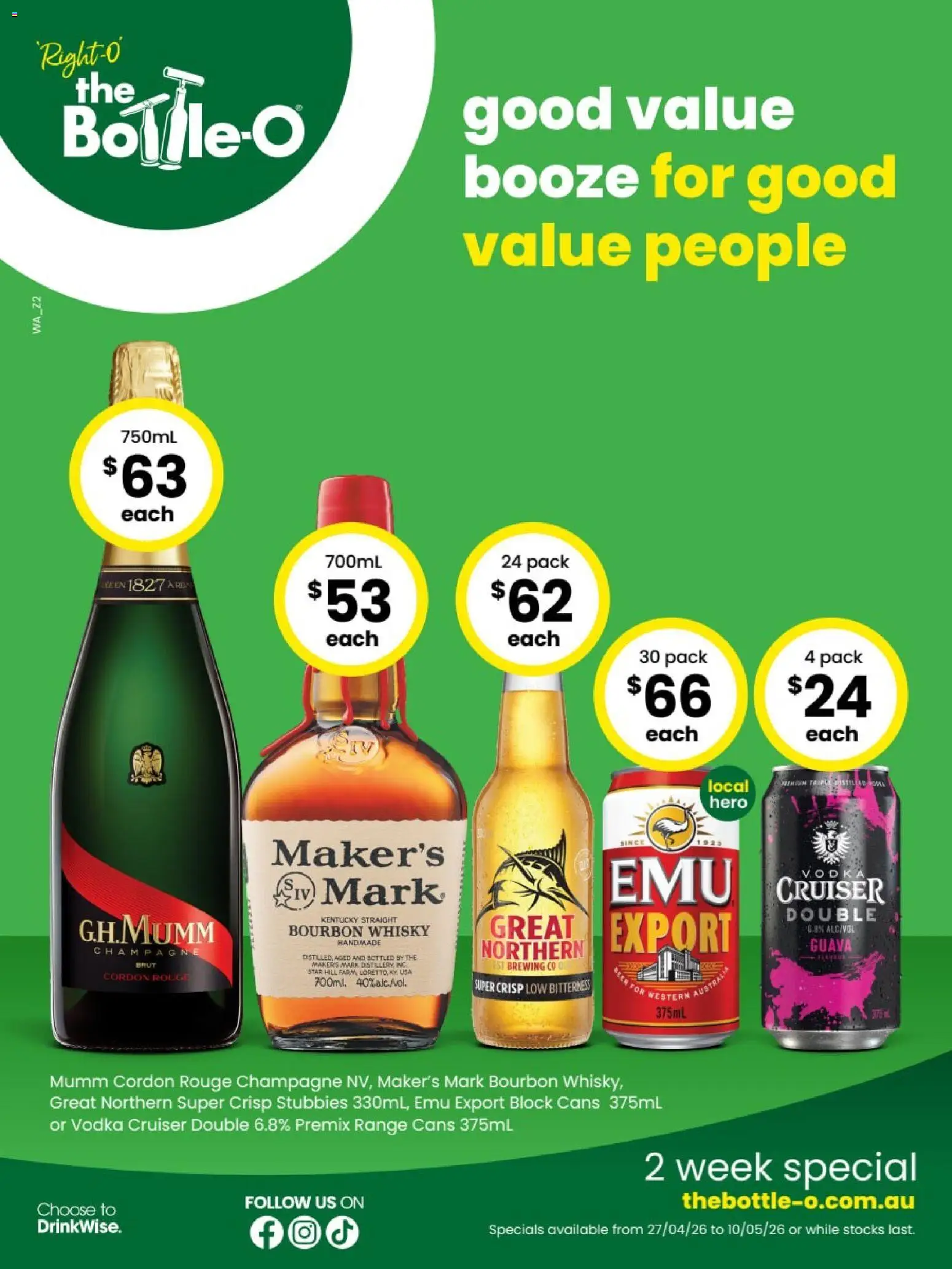 The Bottle-O catalogue - valid from 27.04.2026 | Page: 1 | Products: Handmade, Bourbon, Vodka