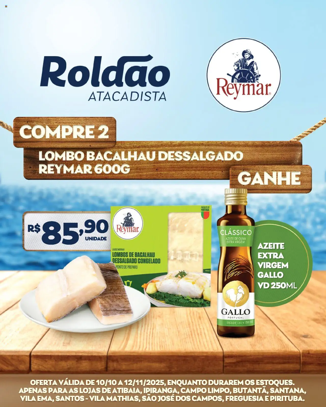 Roldão Folheto - válido de 10.10.2025 | Página: 1 | Produtos: Bacalhau, Lombo, Azeite