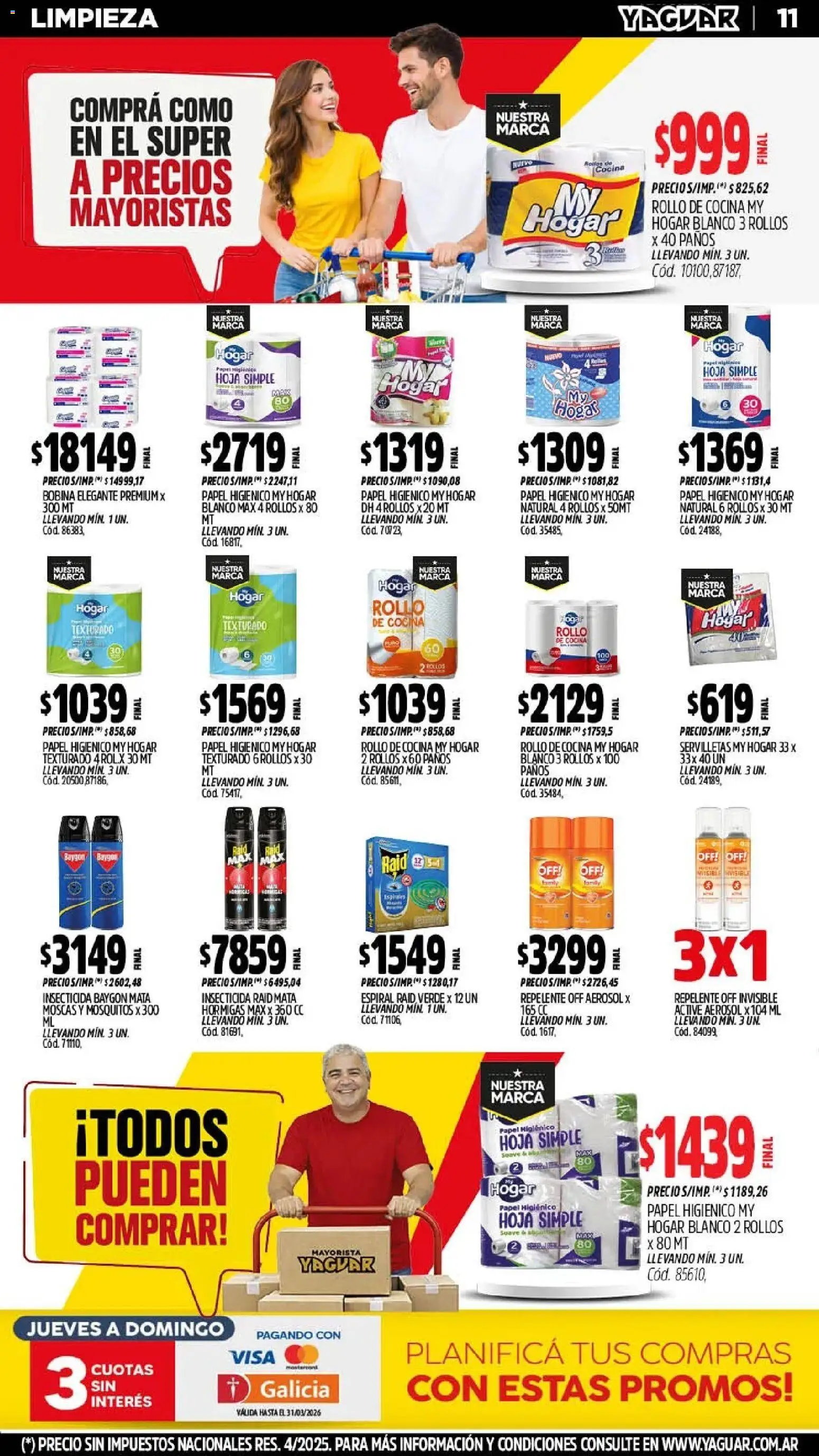 Yaguar - Oferta Semanal Misiones │ válido desde el 02.03.2026 | Página: 11 | Productos: Repelente, Cocina, Insecticida, Servilletas