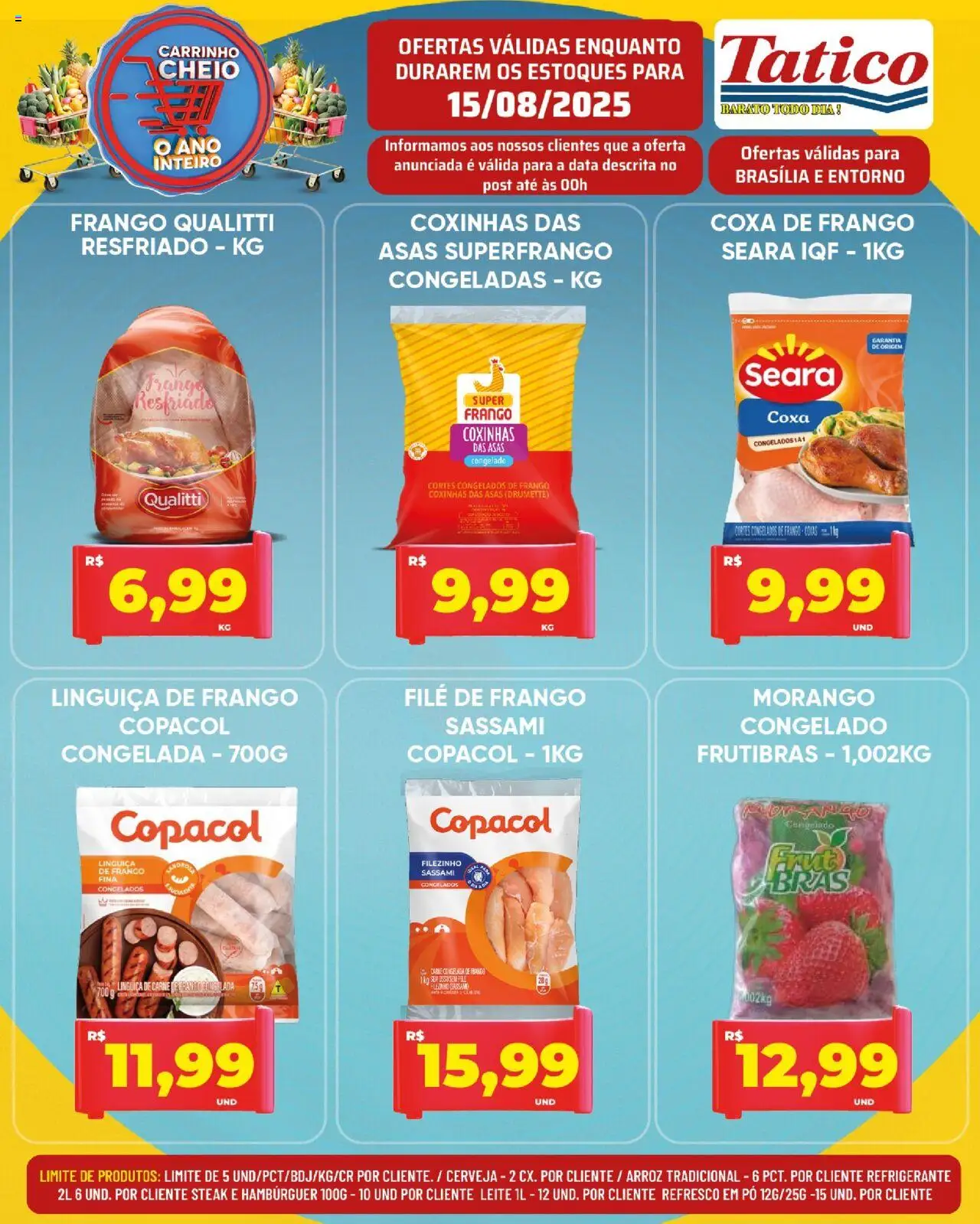 Tatico Folheto - válido de 15.08.2025 | Página: 9 | Produtos: Coxa de frango, Filé de frango, Carrinho, Carne de frango