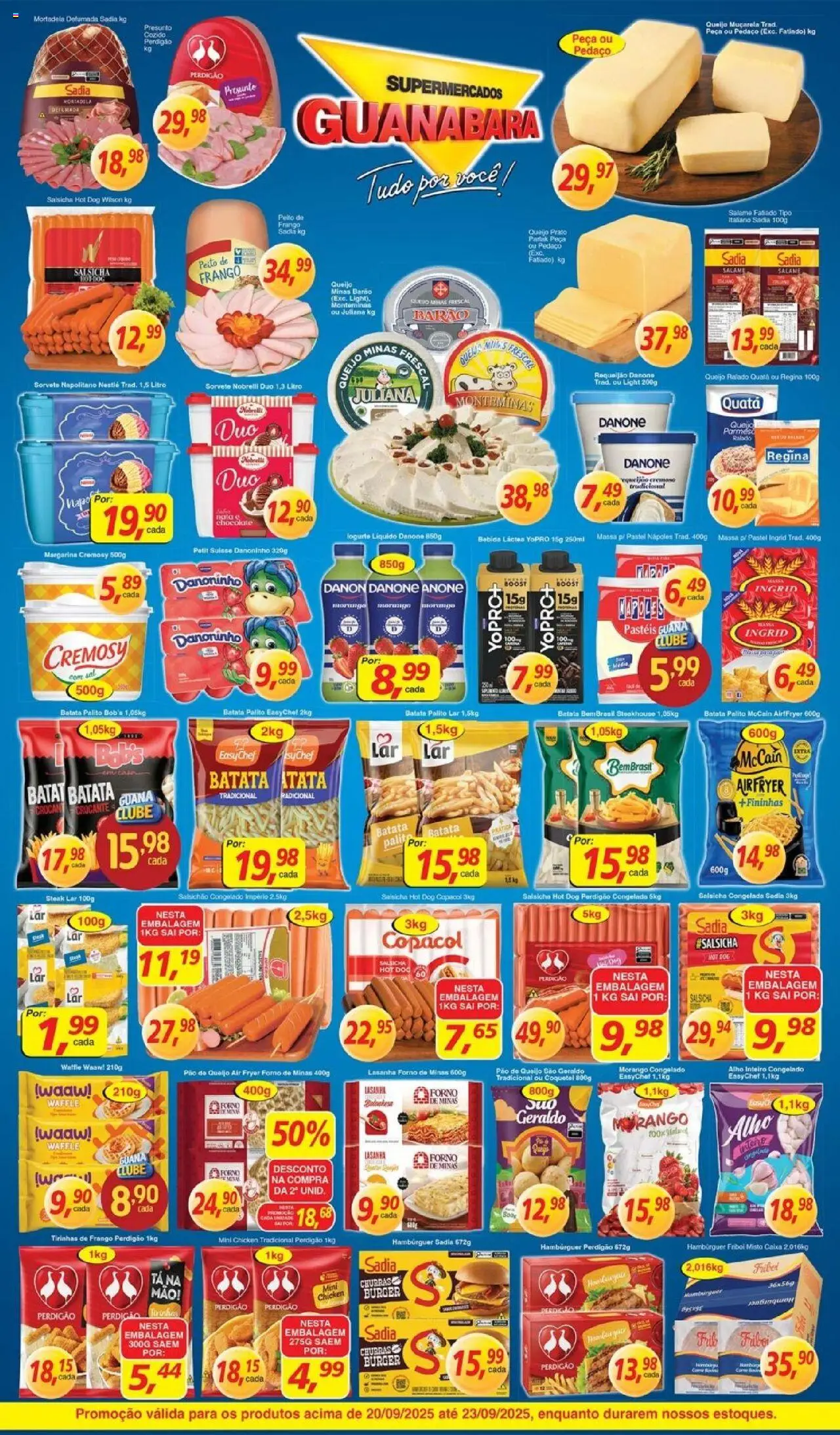 Supermercados Guanabara Folheto - válido de 20.09.2025 | Página: 8 | Produtos: Forno, Salame, Queijo ralado, Sorvete