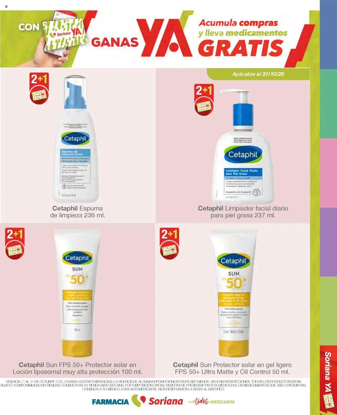 Nuevas ofertas de Soriana válidas en toda la República Mexicana desde el 01.10.2025. ¡Encuentra las mejores ofertas en Soriana - Folleto Farmacia Híper Nacional! | Página: 19 | Productos: Espuma, Limpiador, Limpiador facial, Protector solar