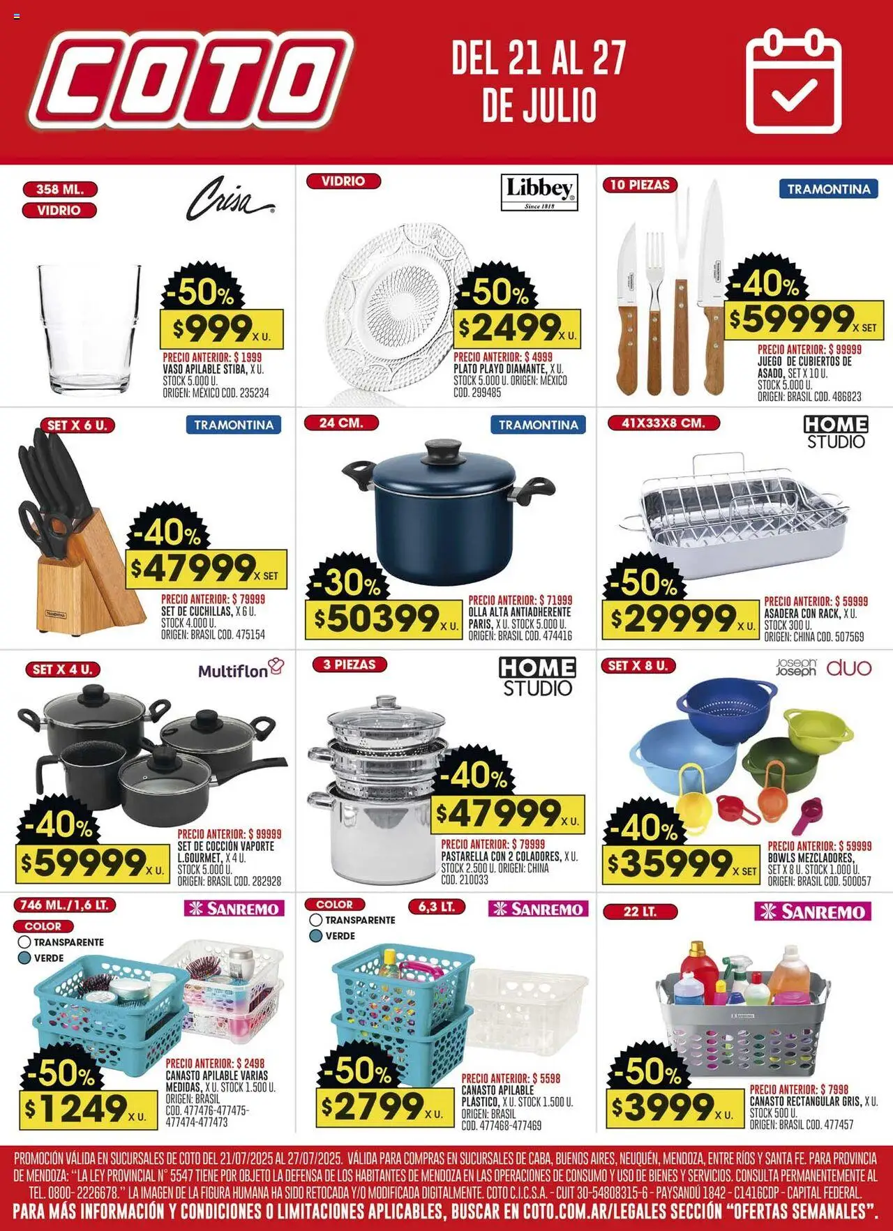 Coto bazar │ válido desde el 21.07.2025 | Página: 1 | Productos: Asadera, Olla