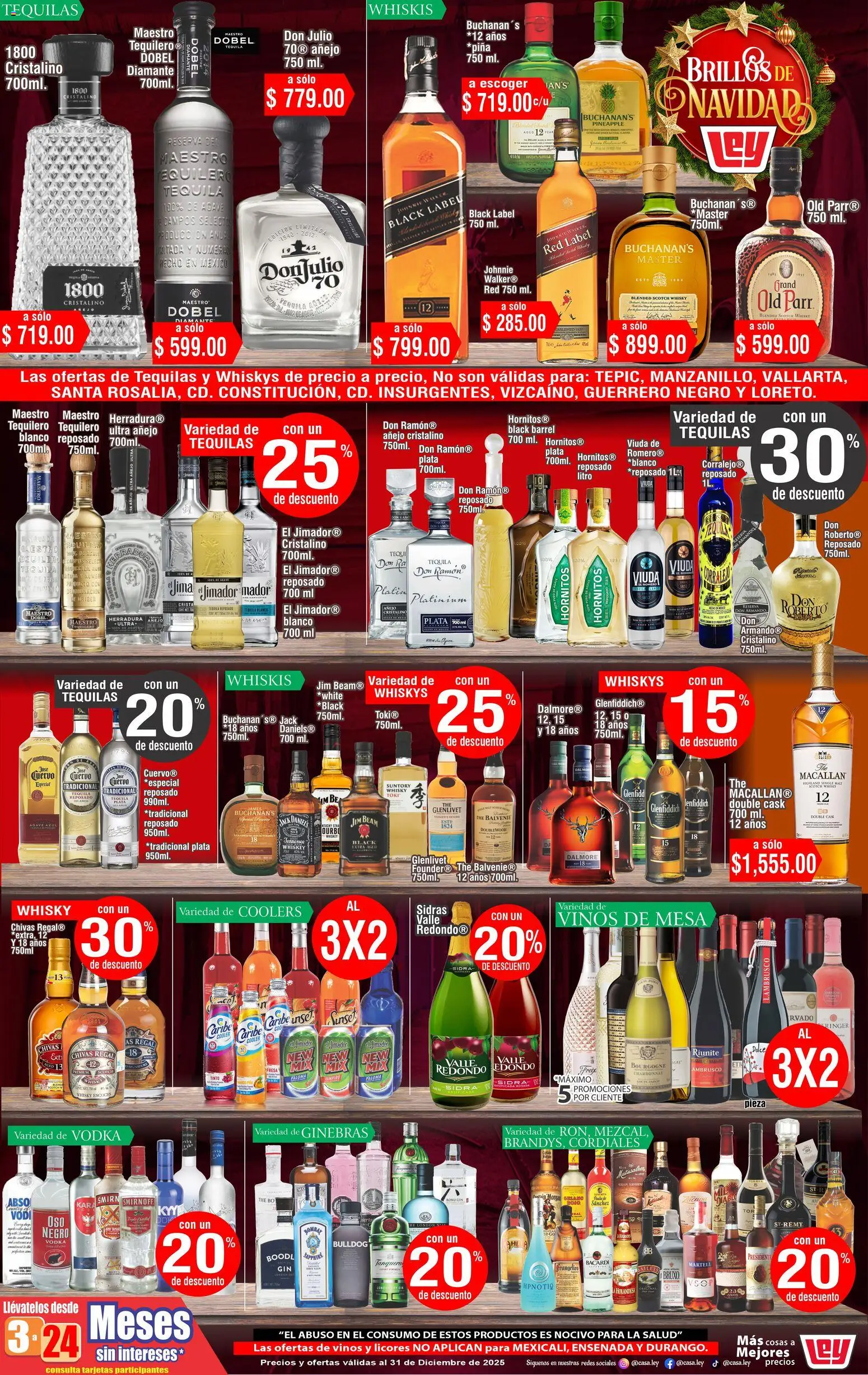 Nuevas ofertas de Casa Ley válidas en toda la República Mexicana desde el 30.12.2025. ¡Encuentra las mejores ofertas en Casa Ley folleto Las ofertas de vinos y licores! | Página: 1 | Productos: Fresa, Whiskey, Tequila, Whisky
