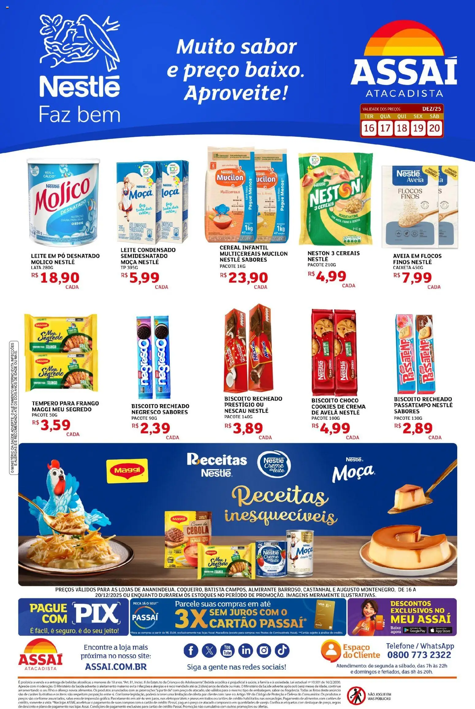 Assaí Atacadista Folheto - válido de 16.12.2025 | Página: 1 | Produtos: Cebola, Pó, Base, Flocos