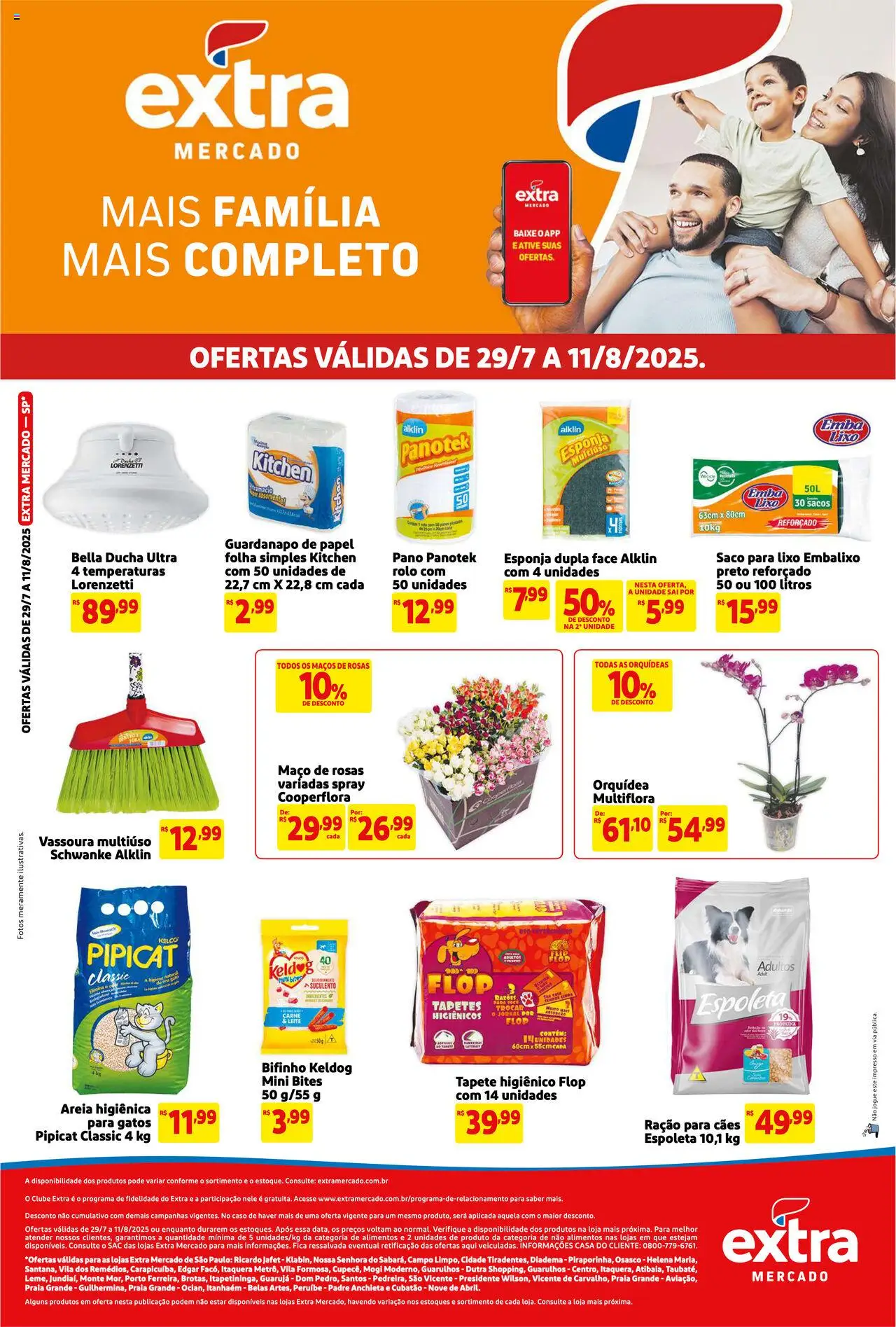 Extra Folheto - válido de 29.07.2025 | Página: 1 | Produtos: Saco para lixo, Leite, Tapete higiênico, Guardanapo