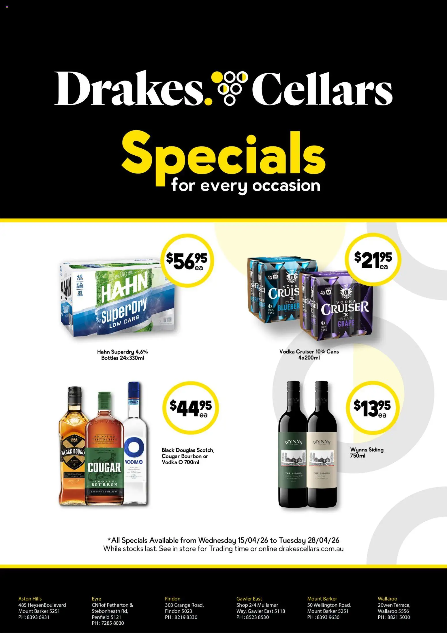 Drakes catalogue - valid from 15.04.2026 | Page: 1 | Products: Bourbon, Vodka