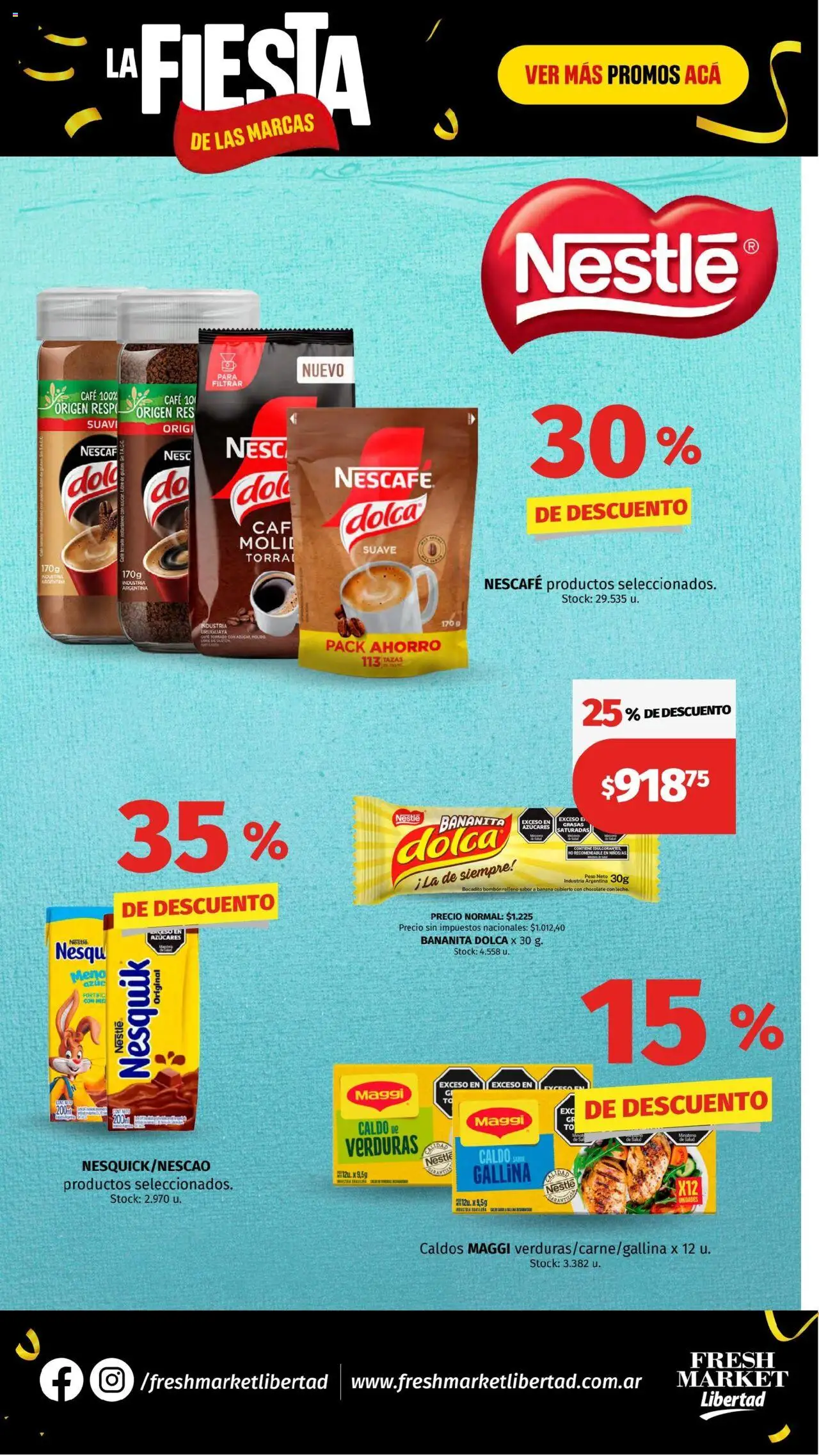 Hipermercado Libertad - La Fiesta  - Fresh │ válido desde el 26.06.2025 | Página: 18 | Productos: Peso, Banana, Café, Chocolate