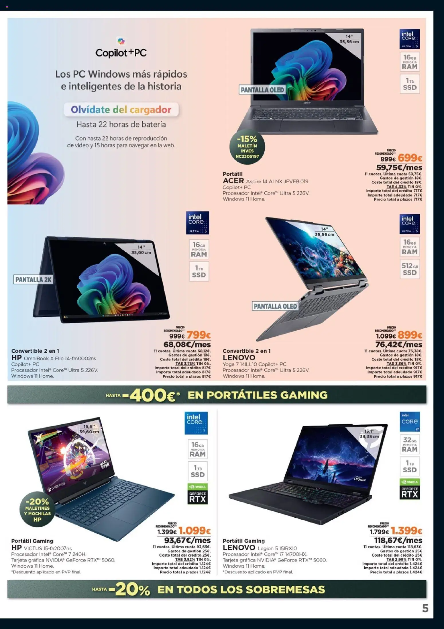 Nuevas ofertas de El Corte Inglés válidas en toda la República Mexicana desde el 03.11.2025. ¡Encuentra las mejores ofertas en El Corte Inglés Black Friday! | Página: 5 | Productos: Cargador, Té, Batería, Video