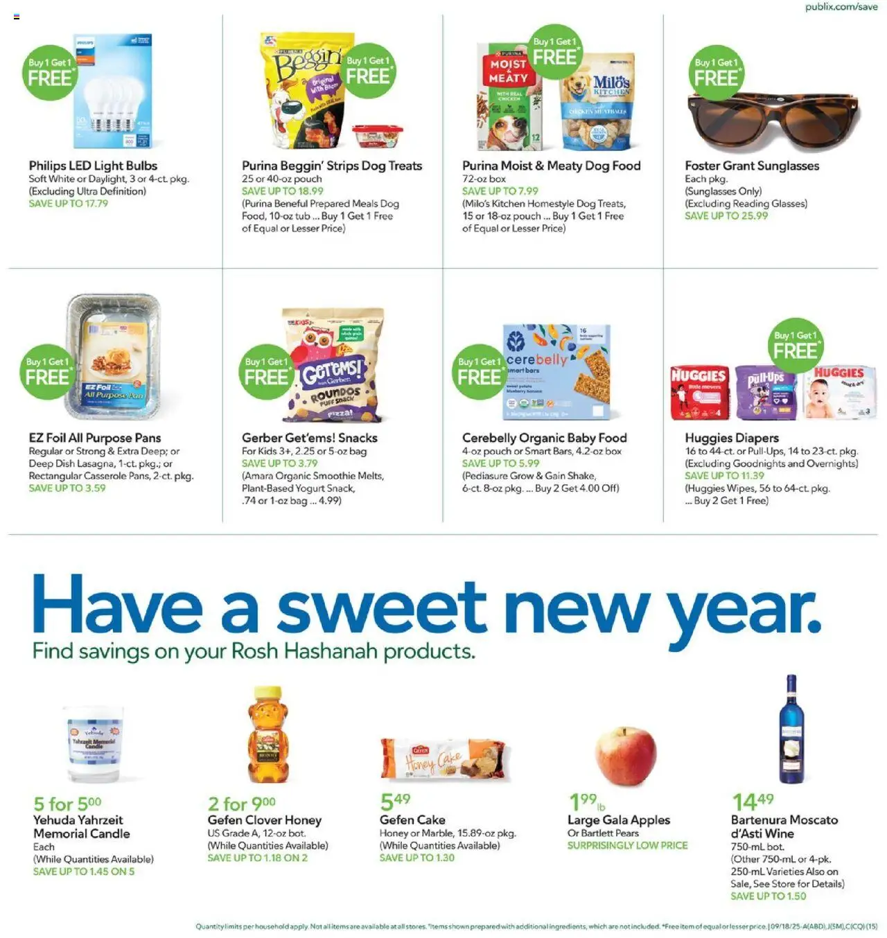 Publix Weekly Ad - valid from 17.09.2025 | Page: 15 | Products: Dog Treats, Yogurt, Wine, Apples