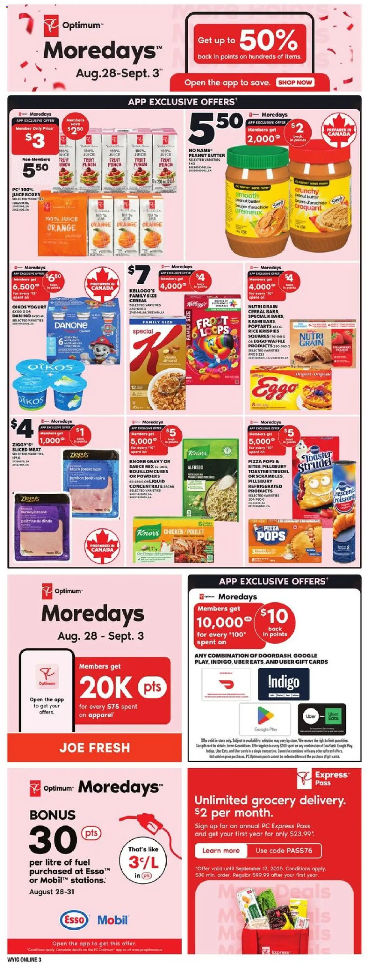 Loblaws flyer valid from 28.08.2025 | Page: 9 | Products: Rice, Toaster, Juice, Chicken