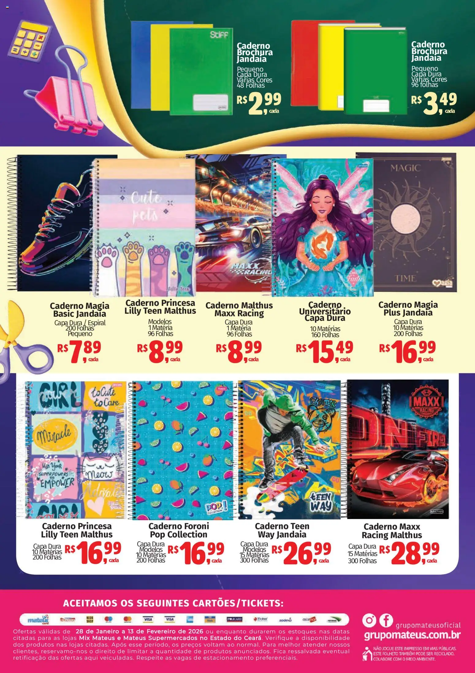 Mateus Folheto - válido de 28.01.2026 | Página: 3 | Produtos: Caderno
