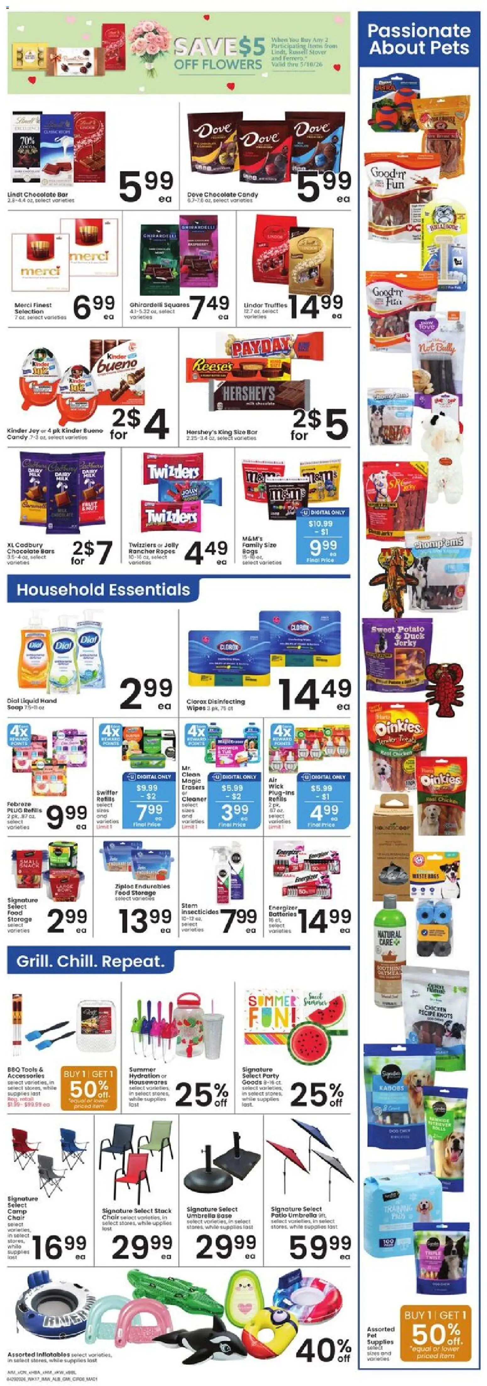 Albertsons Weekly Ad - valid from 29.04.2026 | Page: 6 | Products: Chair, Milk, Chocolate, Umbrella