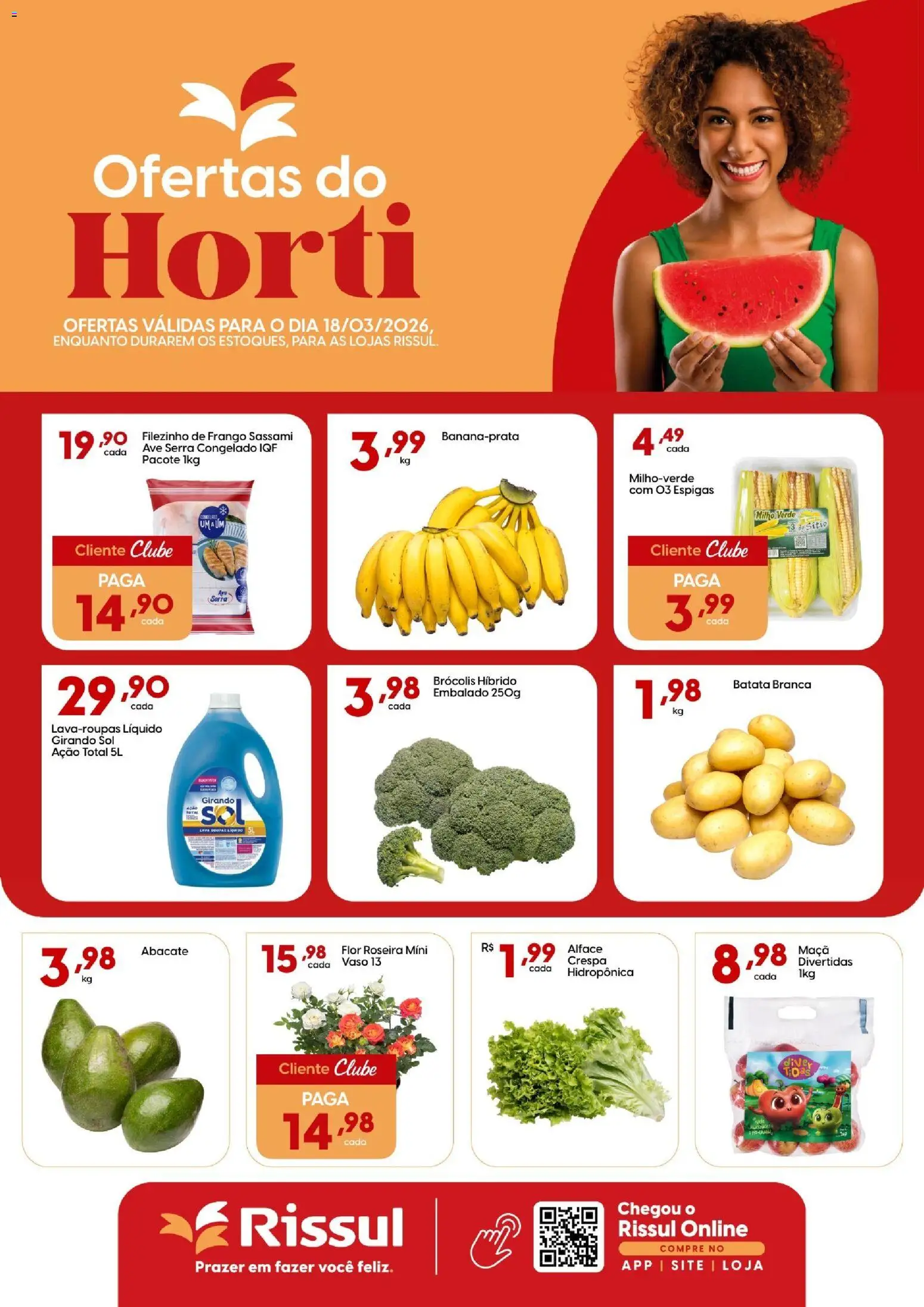 Rissul Folheto - válido de 18.03.2026 | Página: 1 | Produtos: Milho verde, Brócolis, Batata, Frango