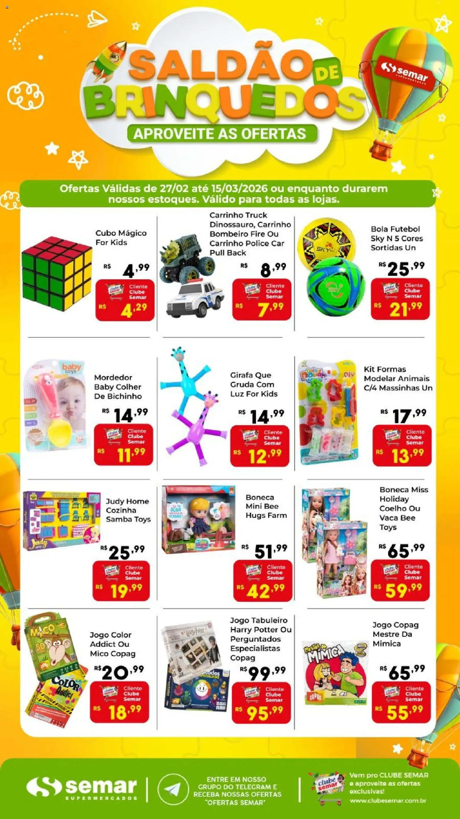 Semar Supermercado Folheto - válido de 27.02.2026 | Página: 1 | Produtos: Boneca, Carrinho