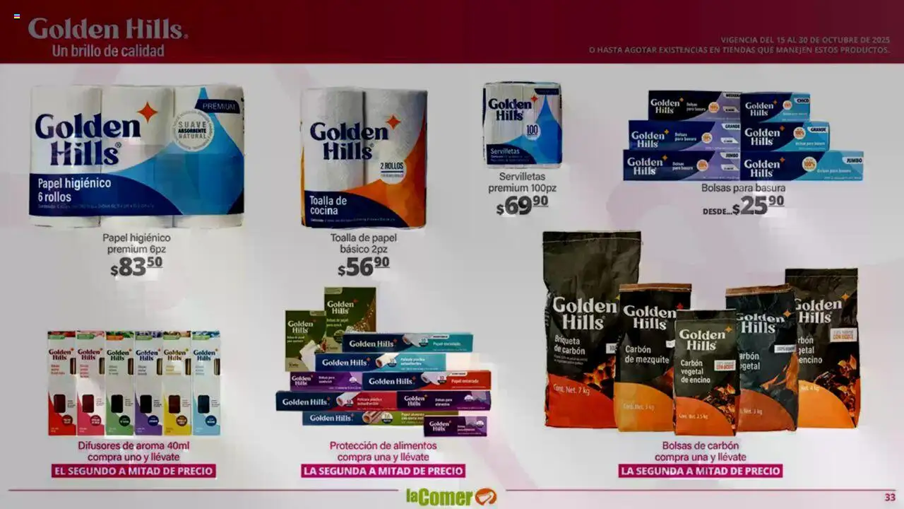 Nuevas ofertas de La Comer válidas en toda la República Mexicana desde el 15.10.2025. ¡Encuentra las mejores ofertas en La Comer - Folleto! | Página: 33 | Productos: Brillo, Toalla, Cocina, Servilletas