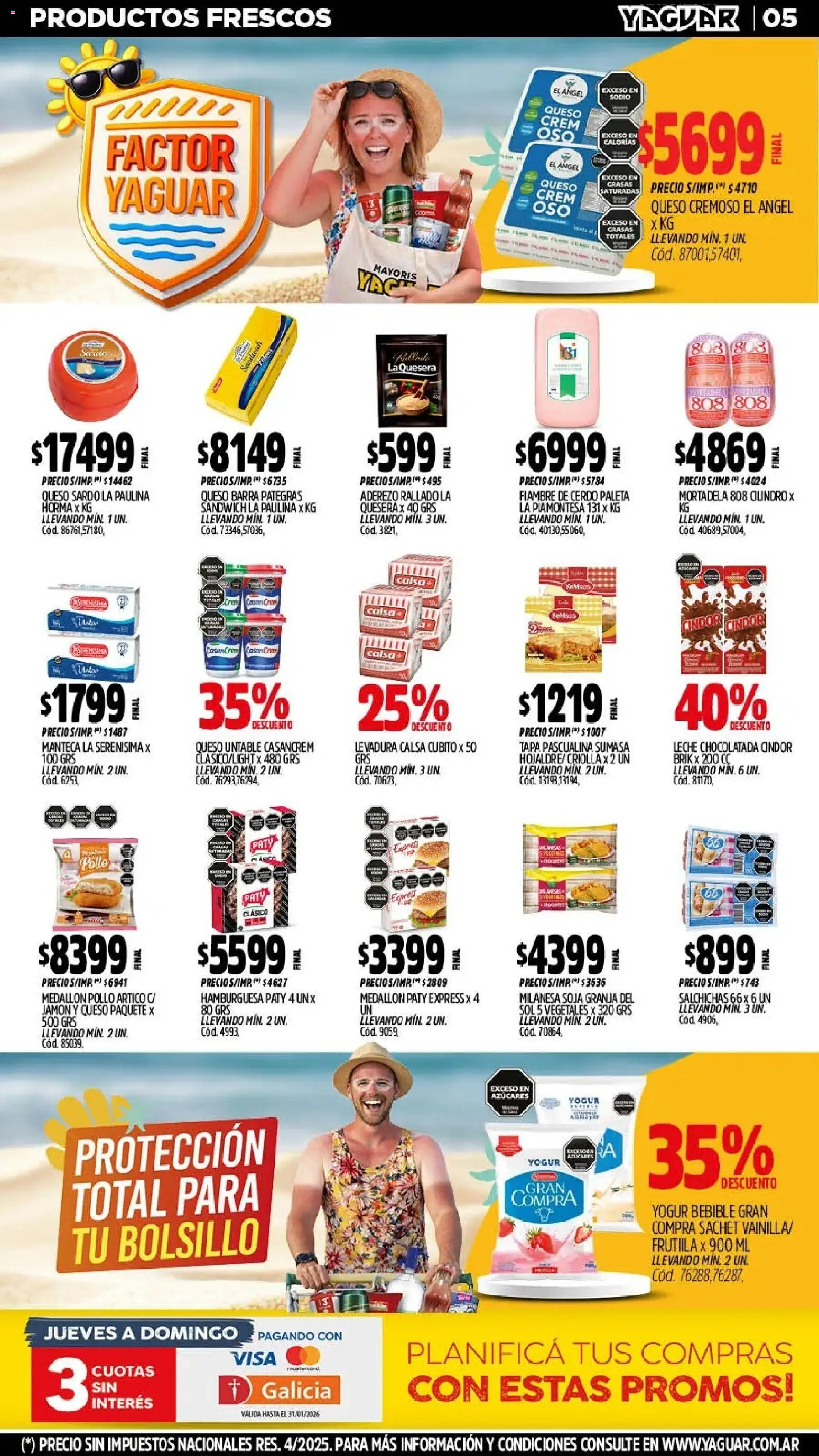 Yaguar catálogo │ válido desde el 26.01.2026 | Página: 5 | Productos: Pollo, Milanesa, Aderezo, Manteca